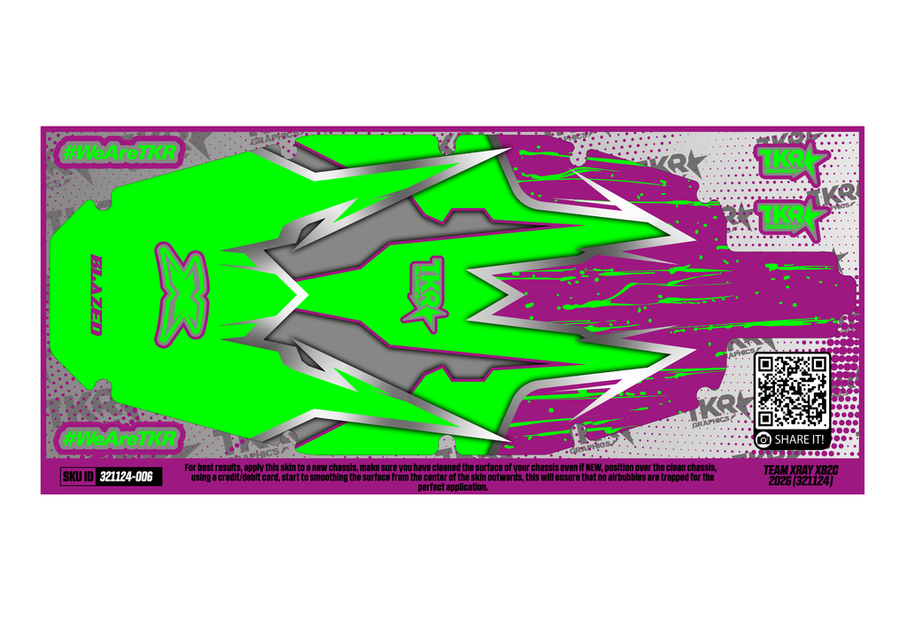 TEAM XRAY XB2C 2026 (321124) CHASSIS PROTECTOR SKIN