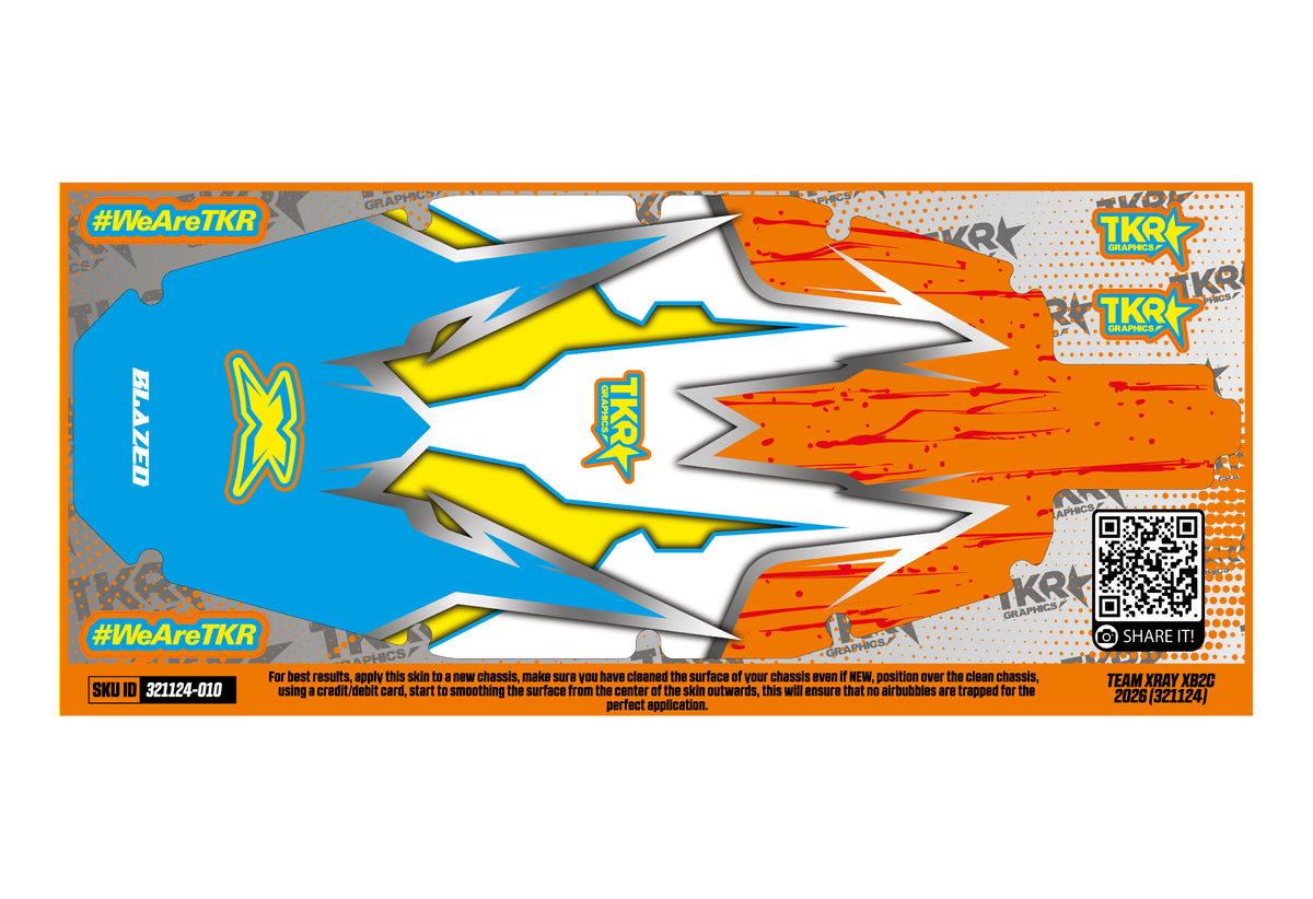 TEAM XRAY XB2C 2026 (321124) CHASSIS PROTECTOR SKIN