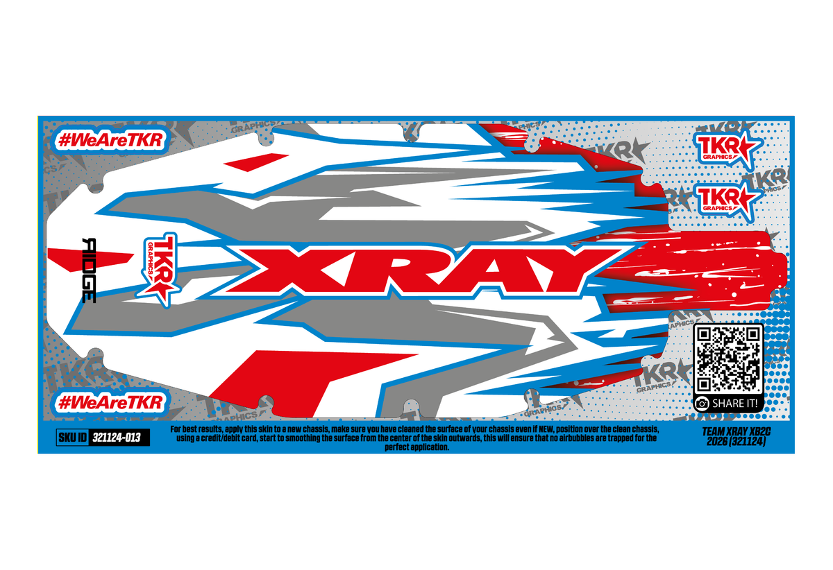 TEAM XRAY XB2C 2026 (321124) CHASSIS PROTECTOR SKIN
