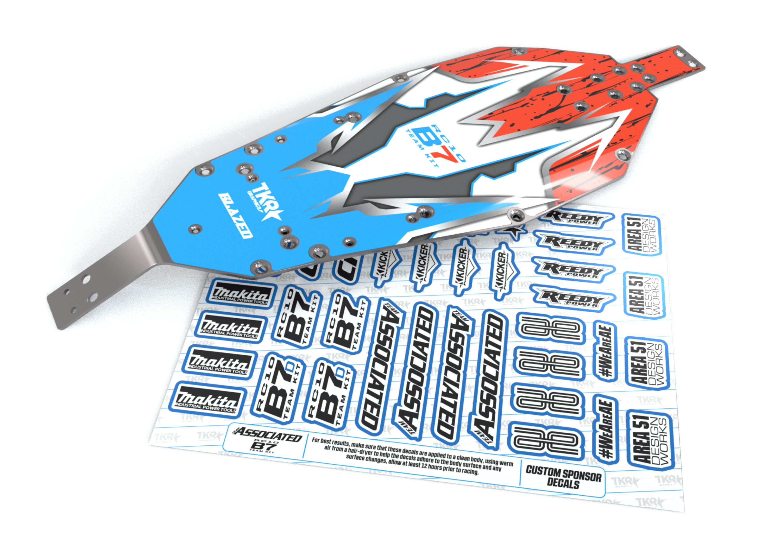 RC10 B7 Chassis and decal sheet