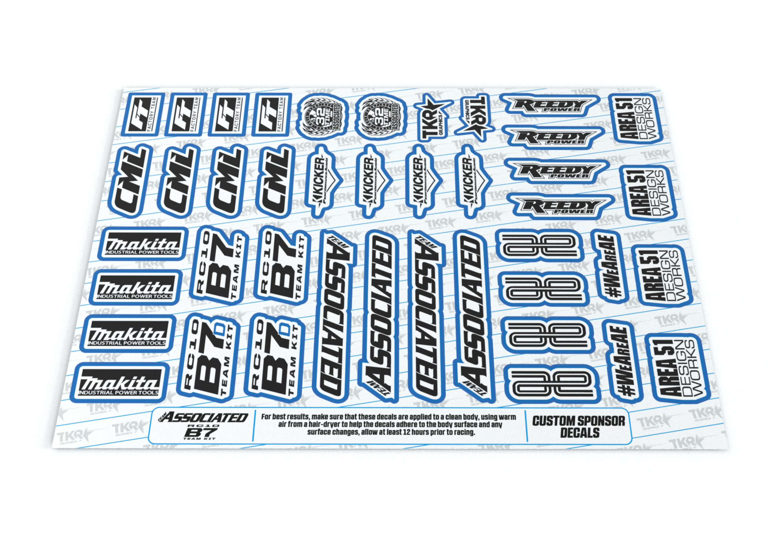 Team Associated RC10 B7 decal sheet