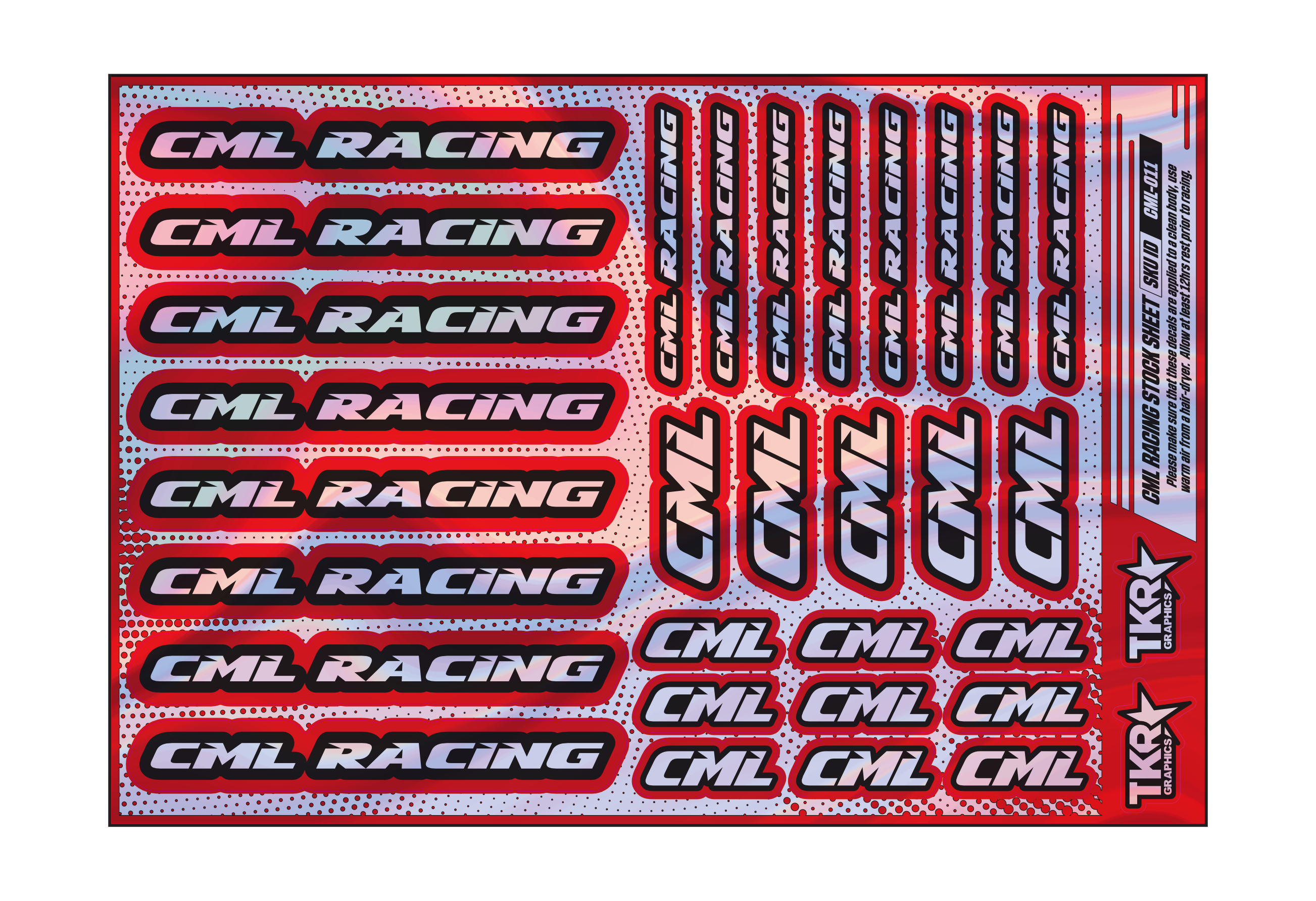 HOLOGRAPHIC CML RACING A5 STOCK SHEET