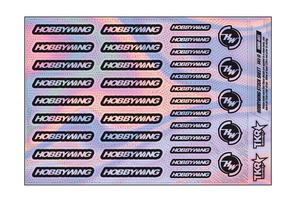 HOLOGRAPHIC HOBBYWING A5 STOCK SHEET