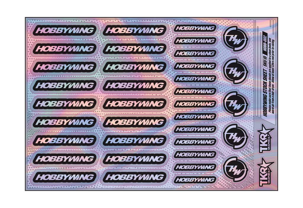 HOLOGRAPHIC HOBBYWING A5 STOCK SHEET
