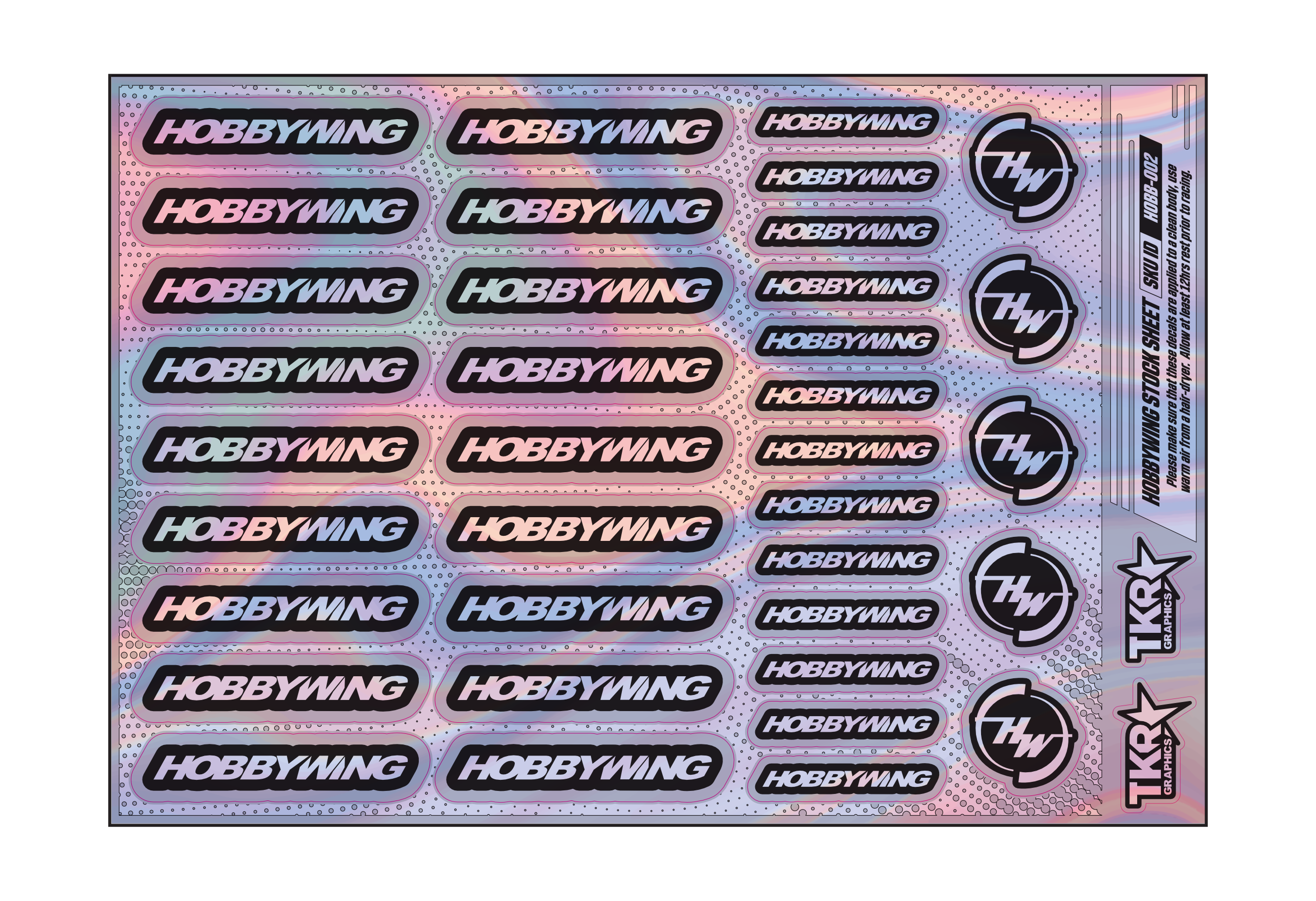 HOLOGRAPHIC HOBBYWING A5 STOCK SHEET