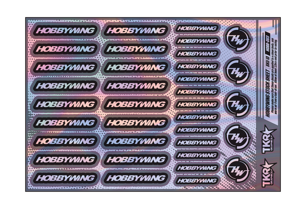HOLOGRAPHIC HOBBYWING A5 STOCK SHEET