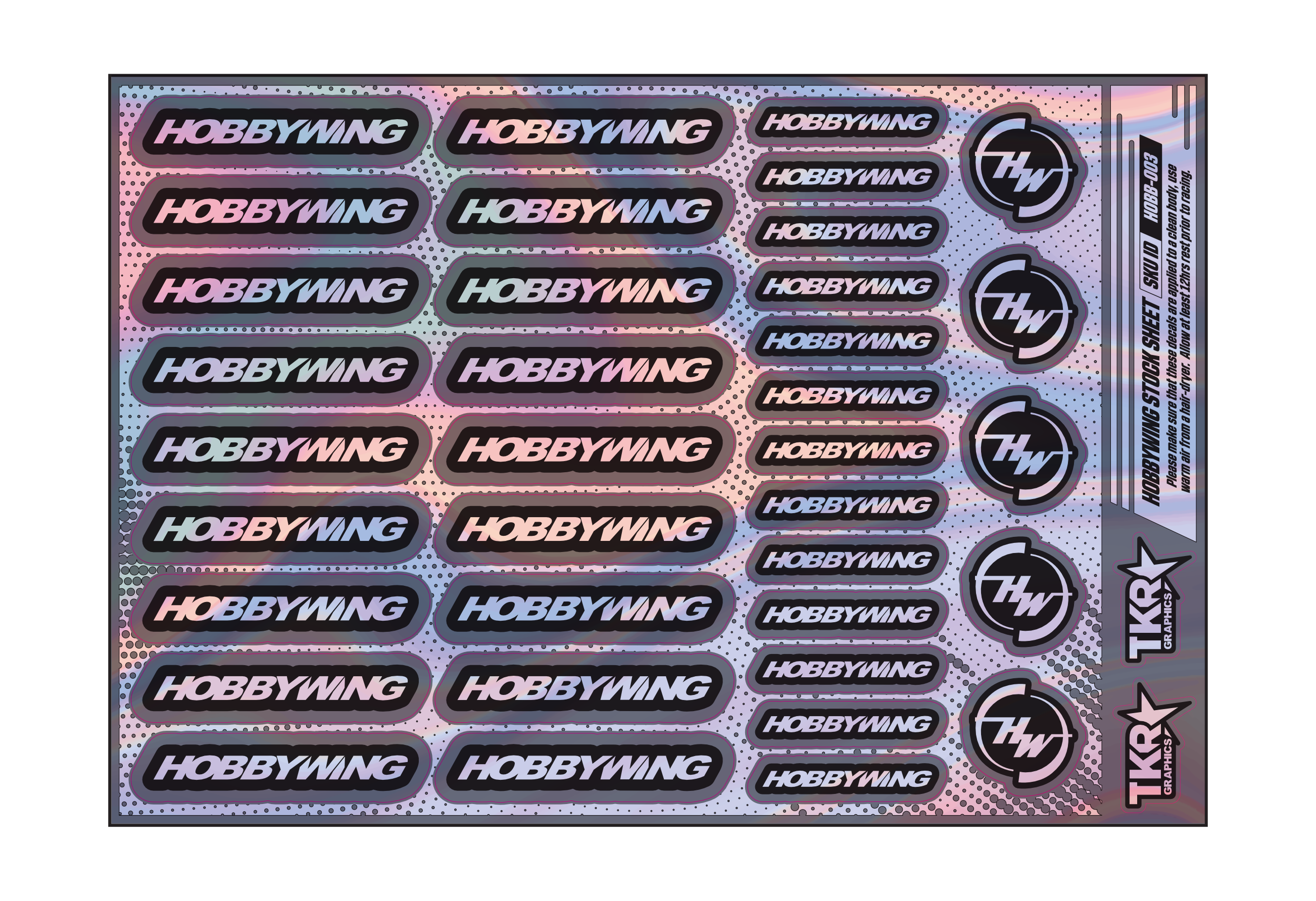 HOLOGRAPHIC HOBBYWING A5 STOCK SHEET
