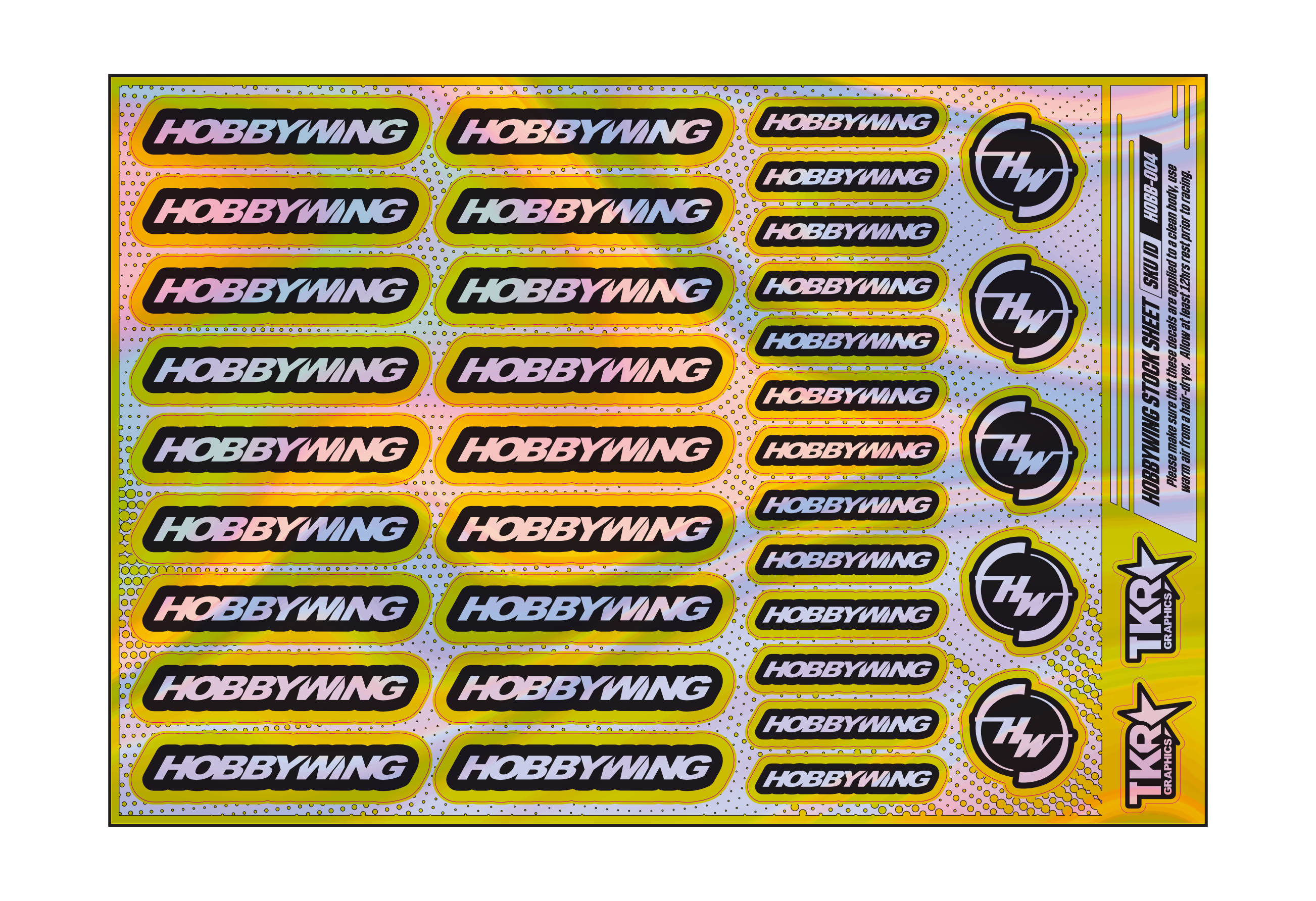 HOLOGRAPHIC HOBBYWING A5 STOCK SHEET