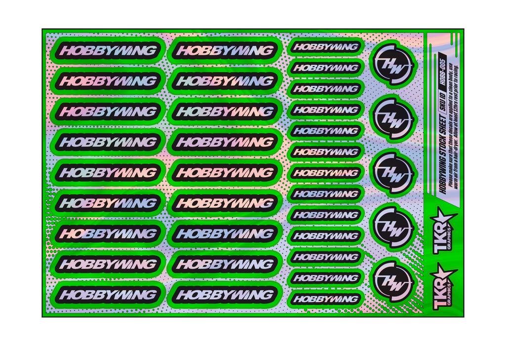 HOLOGRAPHIC HOBBYWING A5 STOCK SHEET