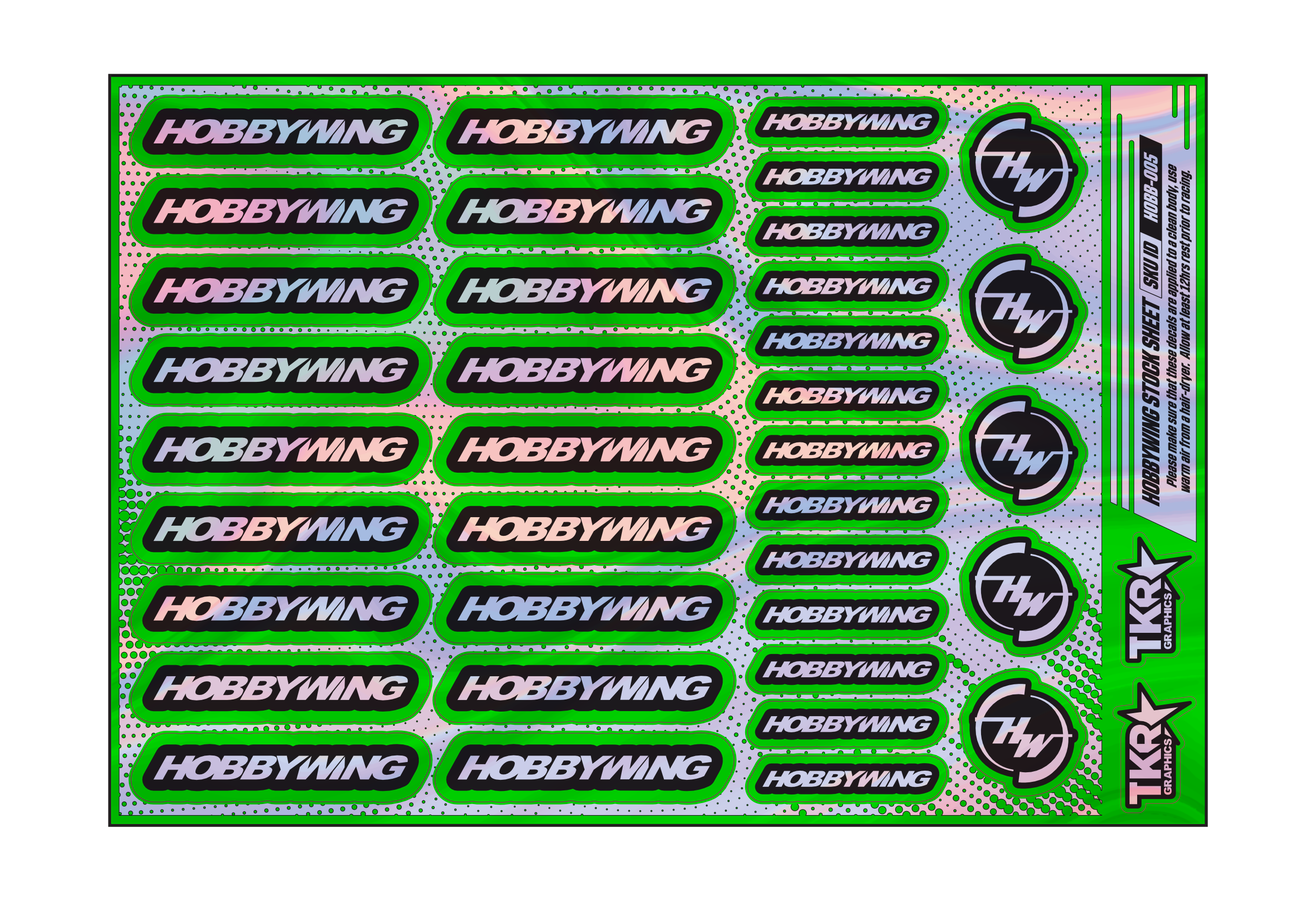 HOLOGRAPHIC HOBBYWING A5 STOCK SHEET