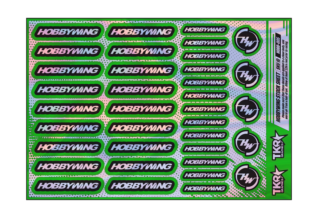 HOLOGRAPHIC HOBBYWING A5 STOCK SHEET