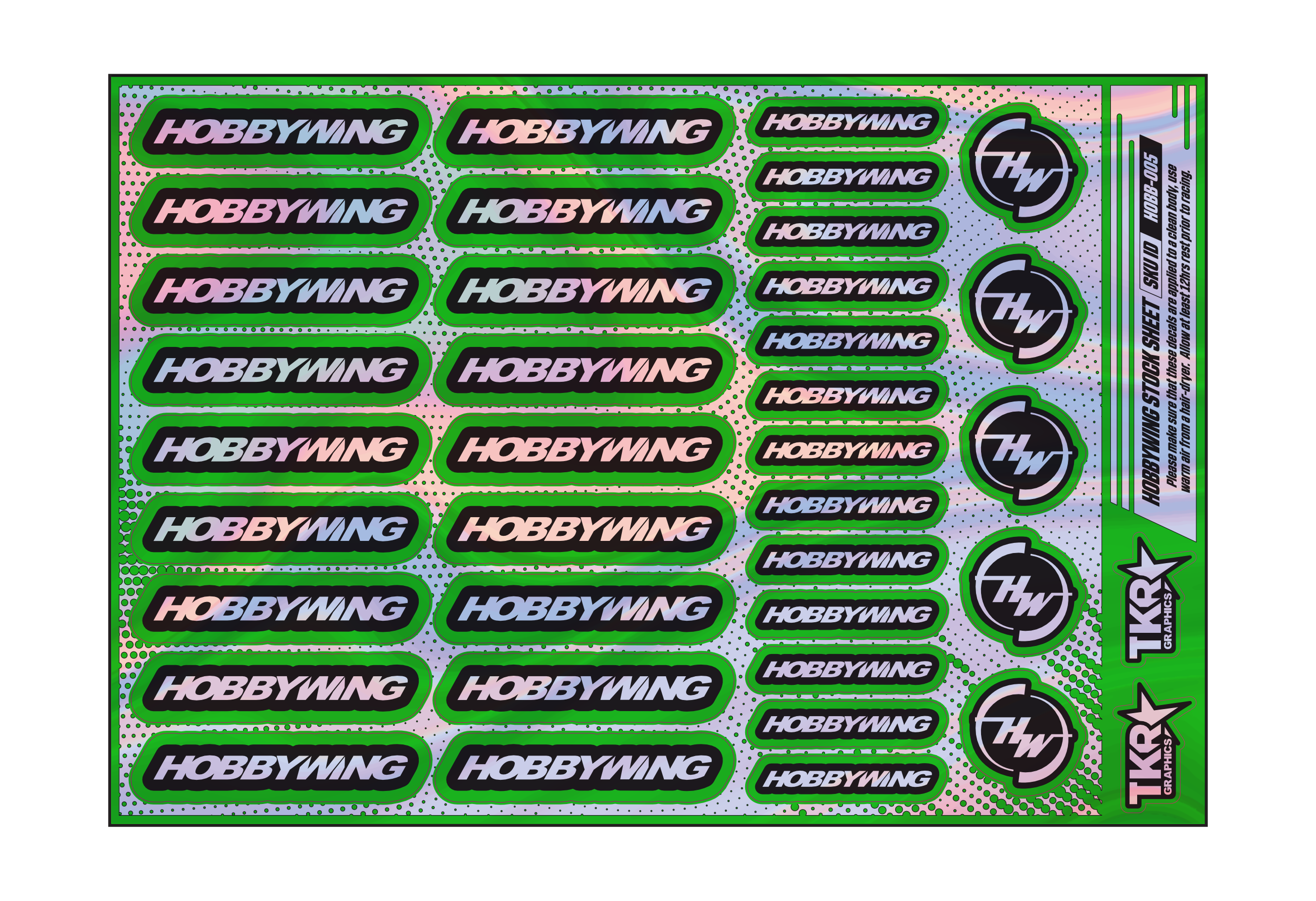 HOLOGRAPHIC HOBBYWING A5 STOCK SHEET