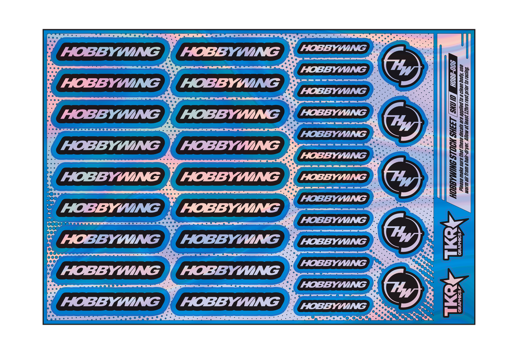 HOLOGRAPHIC HOBBYWING A5 STOCK SHEET