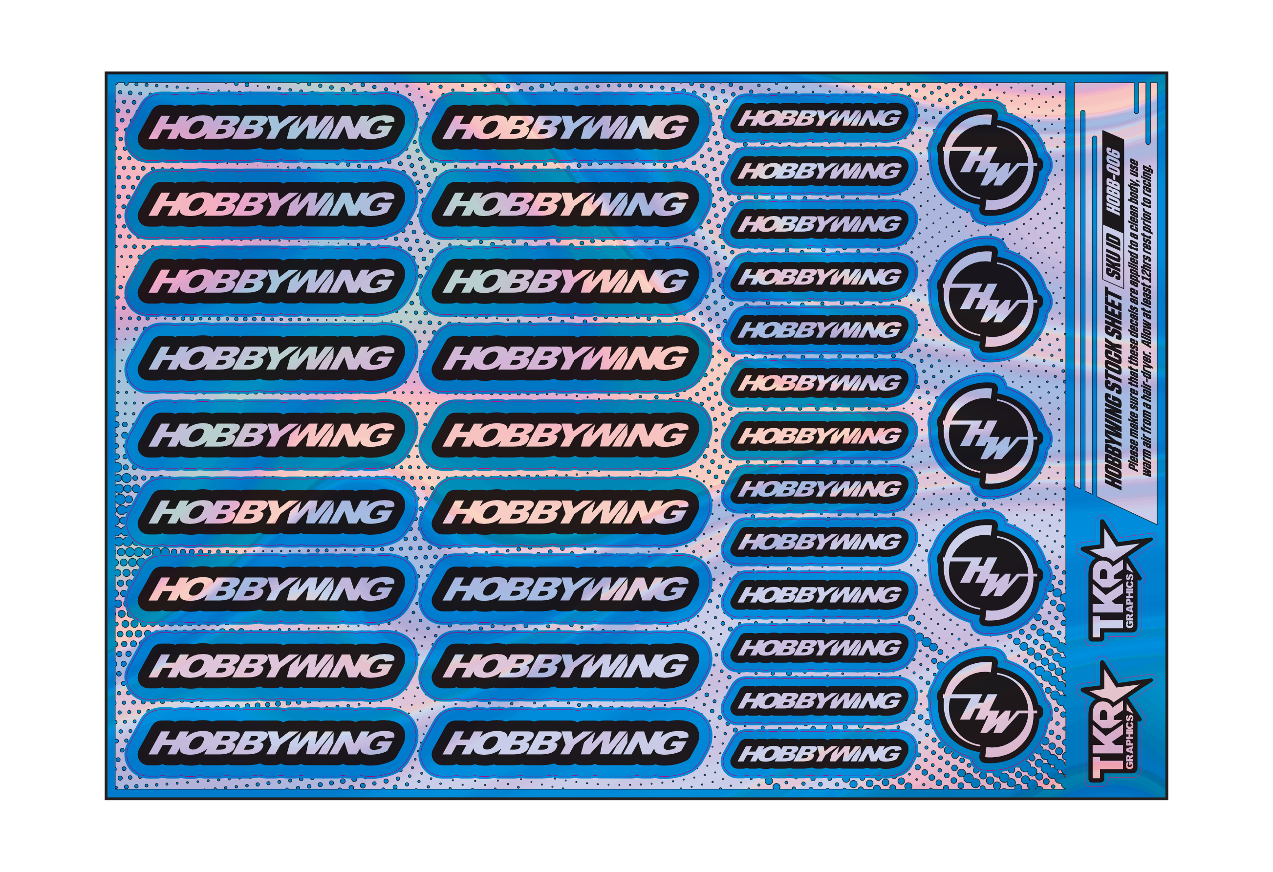 HOLOGRAPHIC HOBBYWING A5 STOCK SHEET