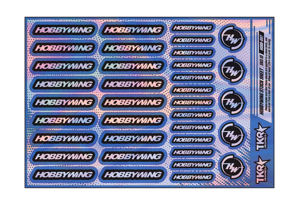 HOLOGRAPHIC HOBBYWING A5 STOCK SHEET