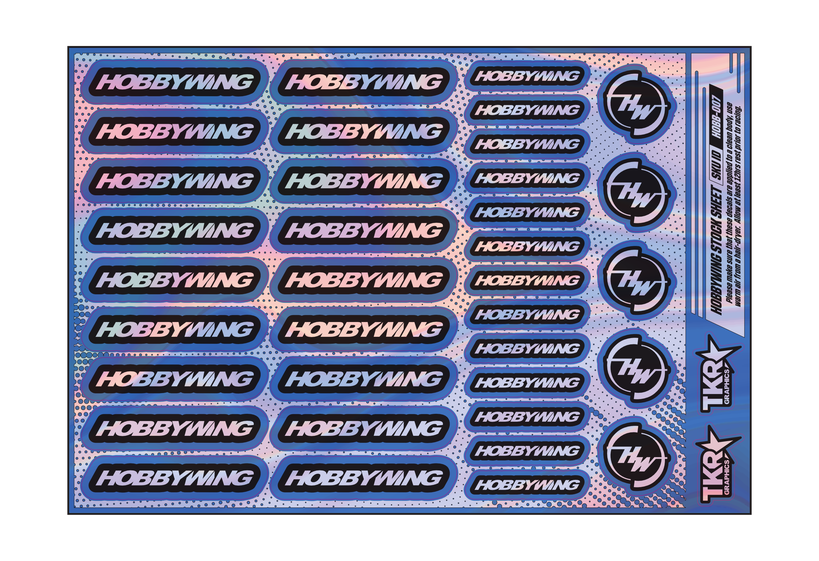 HOLOGRAPHIC HOBBYWING A5 STOCK SHEET