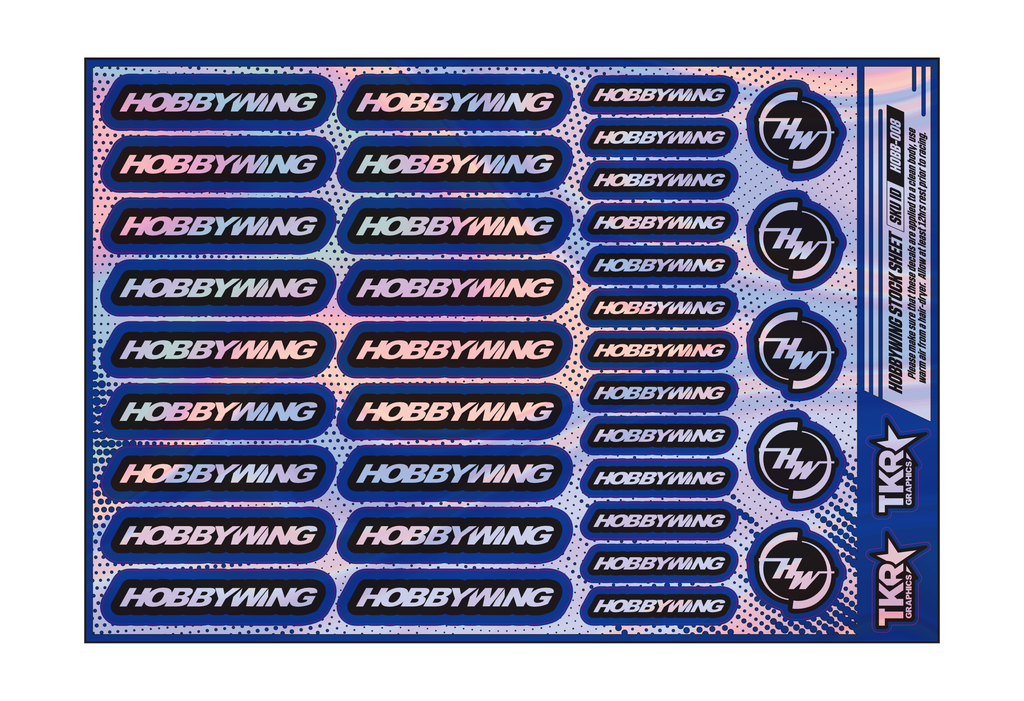 HOLOGRAPHIC HOBBYWING A5 STOCK SHEET