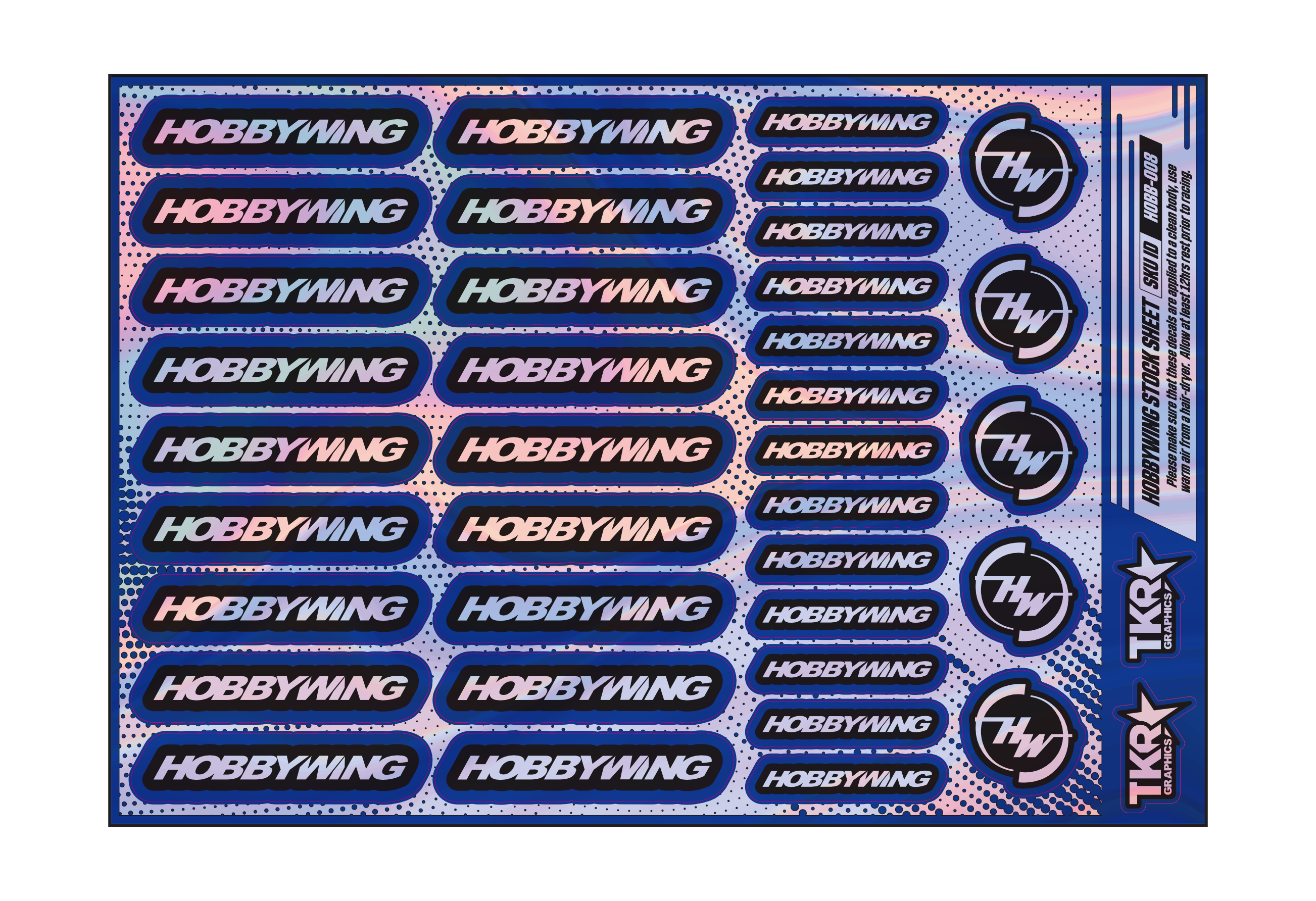 HOLOGRAPHIC HOBBYWING A5 STOCK SHEET