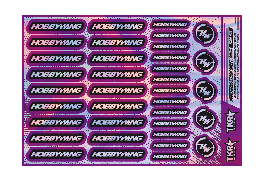 HOLOGRAPHIC HOBBYWING A5 STOCK SHEET