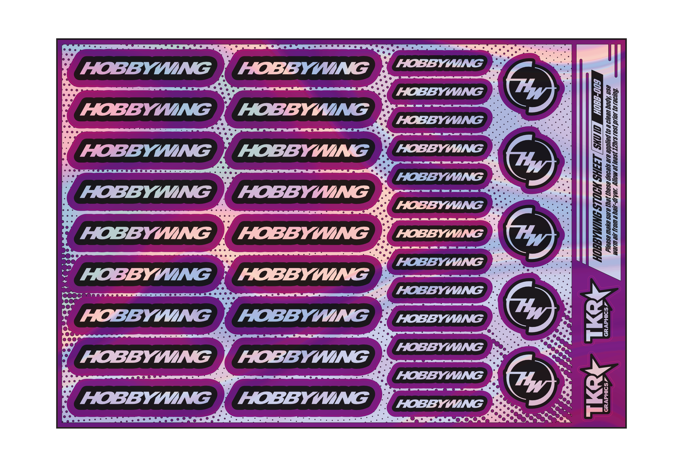 HOLOGRAPHIC HOBBYWING A5 STOCK SHEET