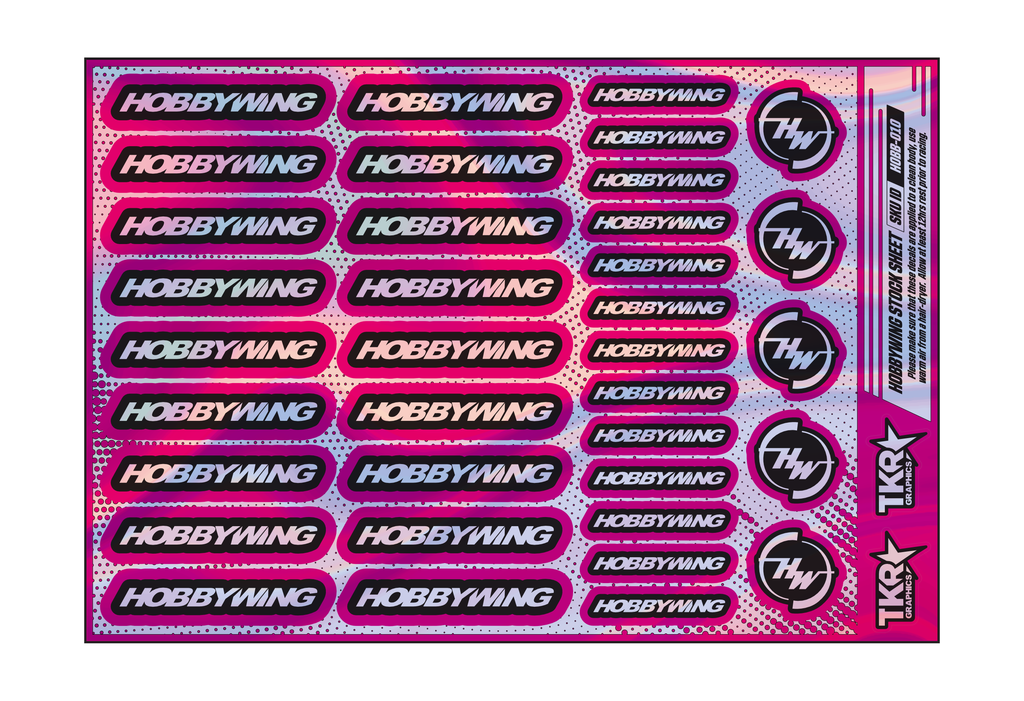 HOLOGRAPHIC HOBBYWING A5 STOCK SHEET