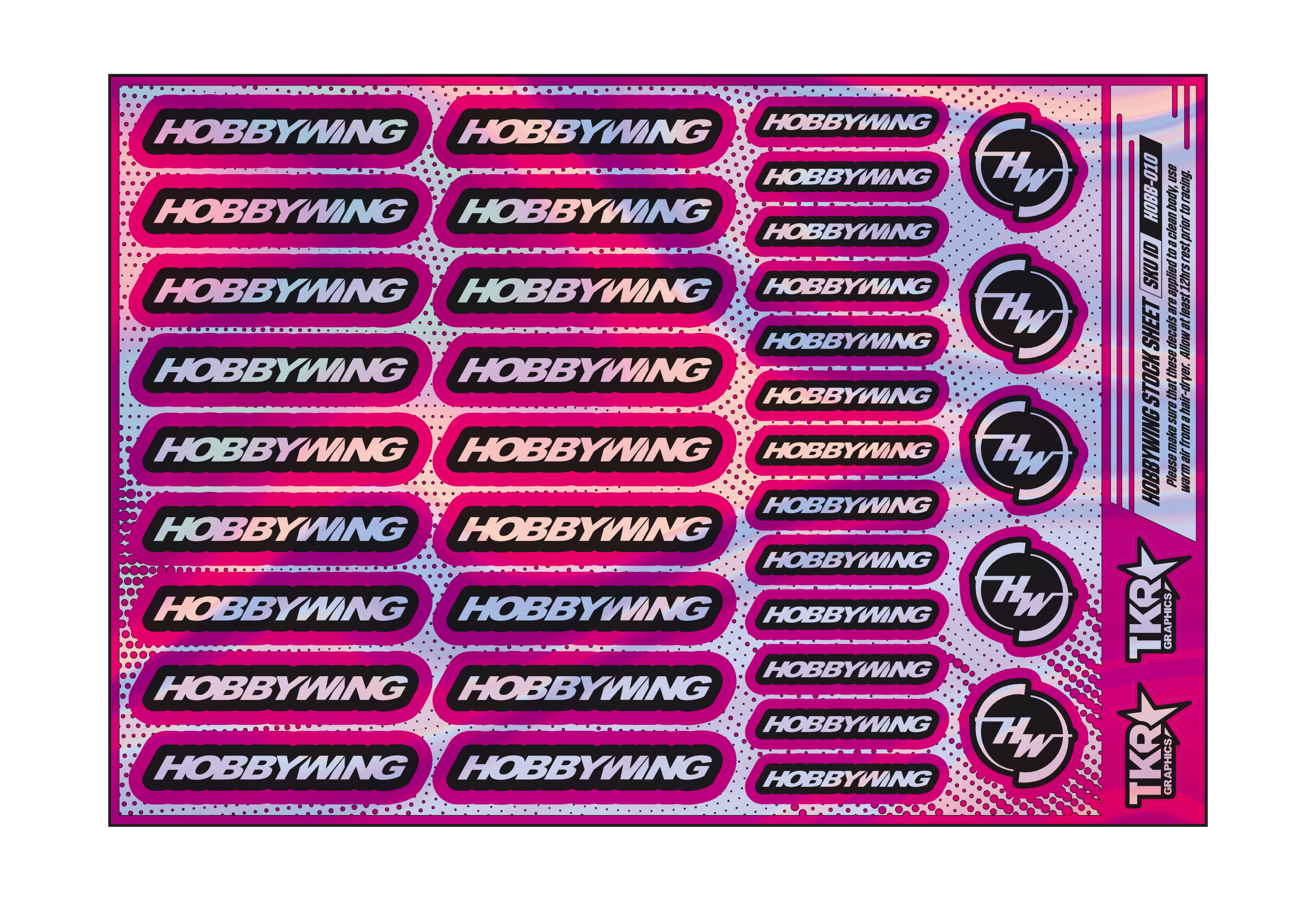 HOLOGRAPHIC HOBBYWING A5 STOCK SHEET