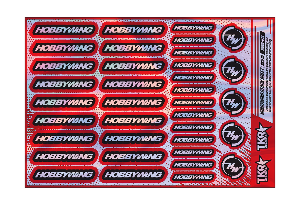 HOLOGRAPHIC HOBBYWING A5 STOCK SHEET