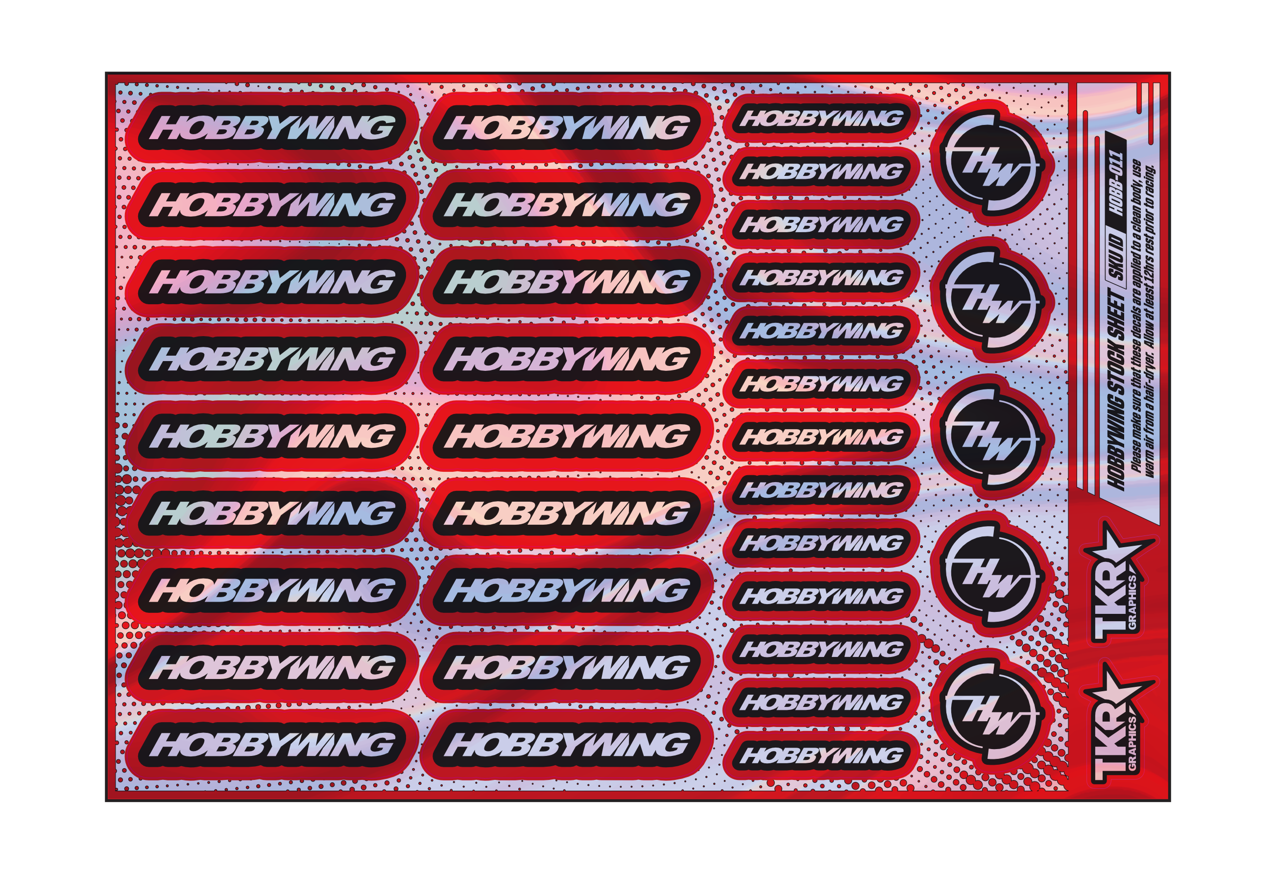 HOLOGRAPHIC HOBBYWING A5 STOCK SHEET