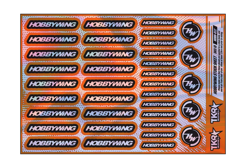 HOLOGRAPHIC HOBBYWING A5 STOCK SHEET