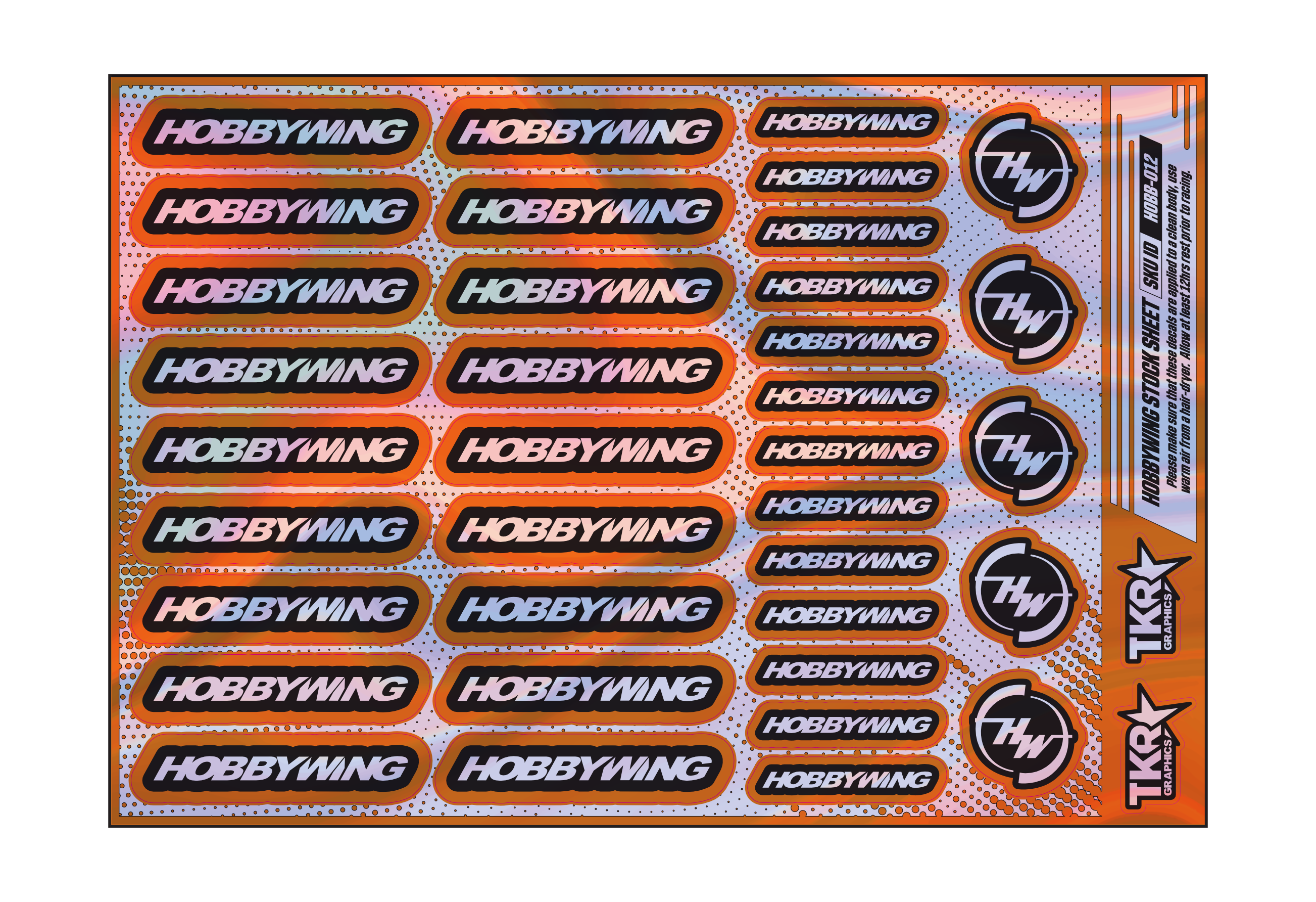 HOLOGRAPHIC HOBBYWING A5 STOCK SHEET