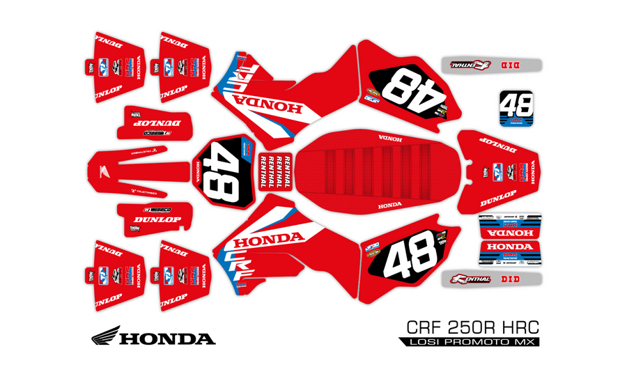 HONDA CRF 250R HRC PRO LOSI PROMOTO MX SKIN - GLOSS FINISH