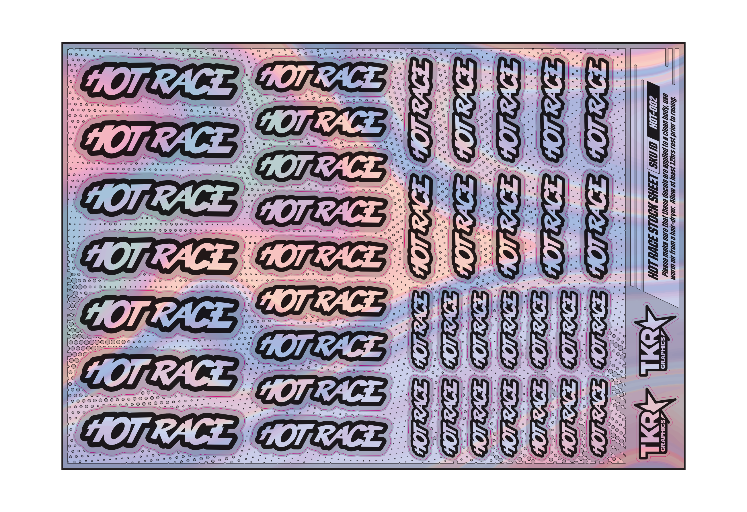 HOLOGRAPHIC HOTRACE A5 STOCK SHEET