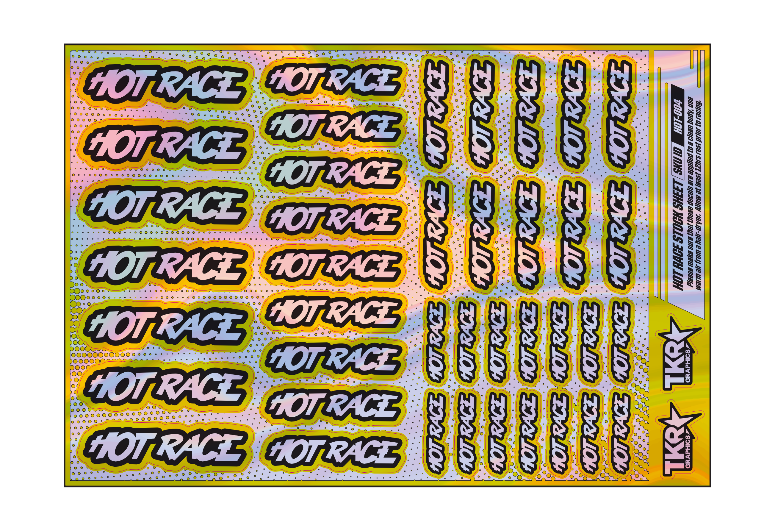 HOLOGRAPHIC HOTRACE A5 STOCK SHEET