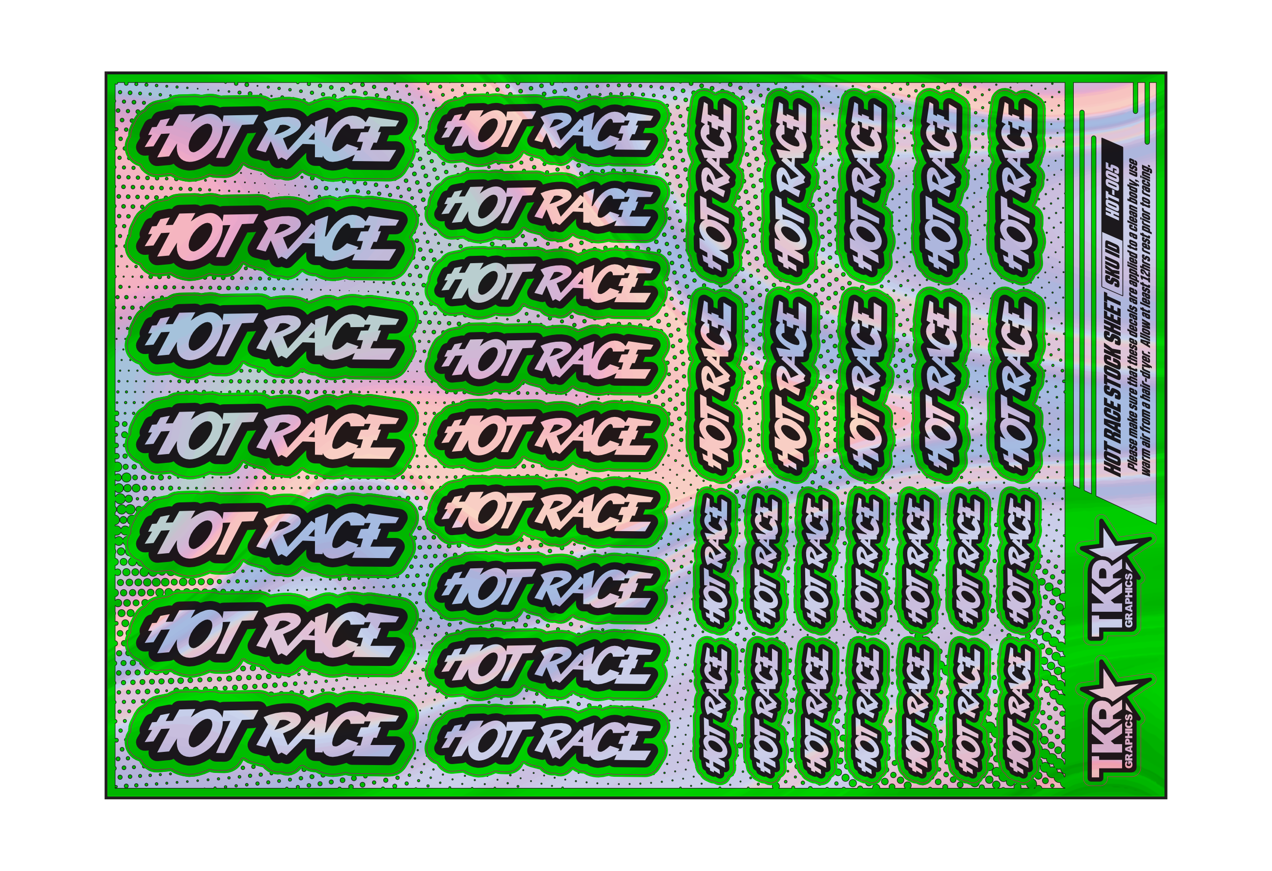 HOLOGRAPHIC HOTRACE A5 STOCK SHEET