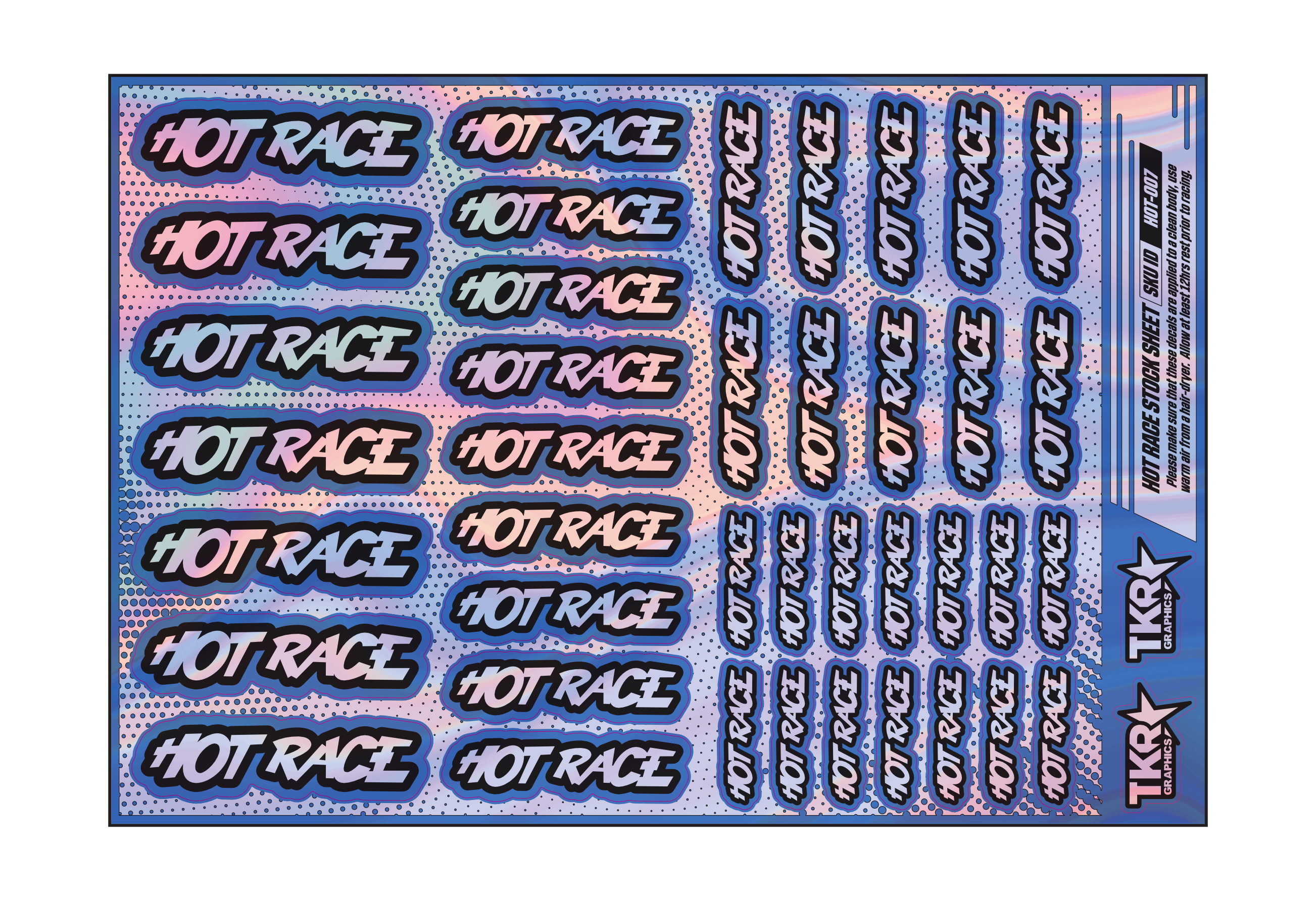 HOLOGRAPHIC HOTRACE A5 STOCK SHEET