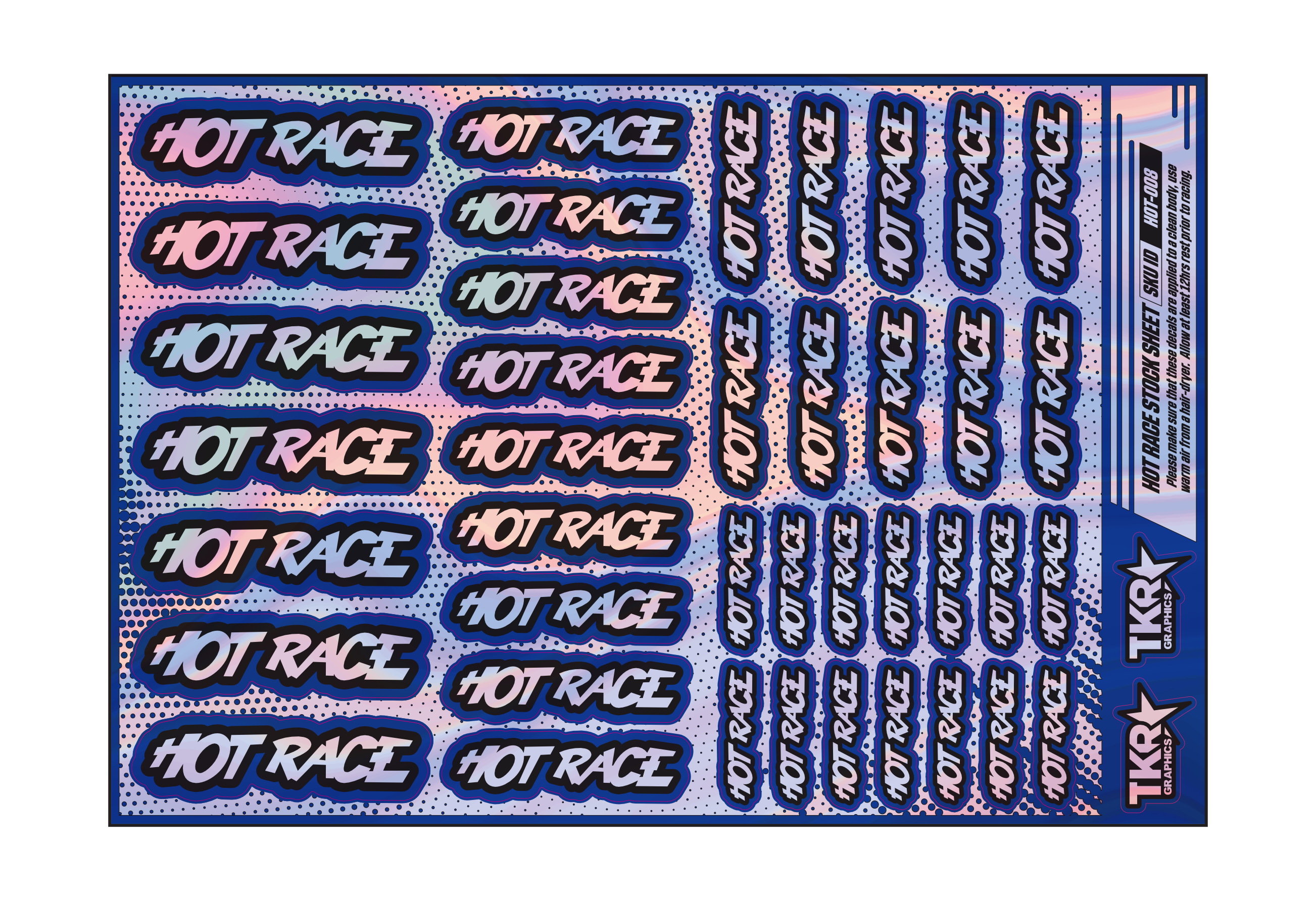 HOLOGRAPHIC HOTRACE A5 STOCK SHEET