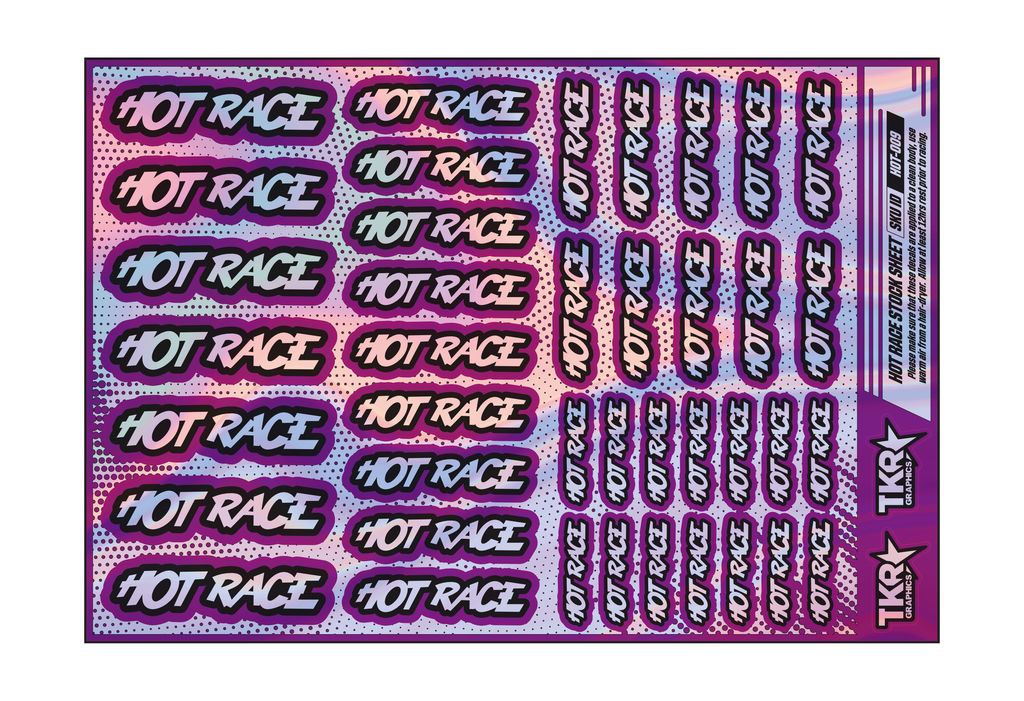 HOLOGRAPHIC HOTRACE A5 STOCK SHEET