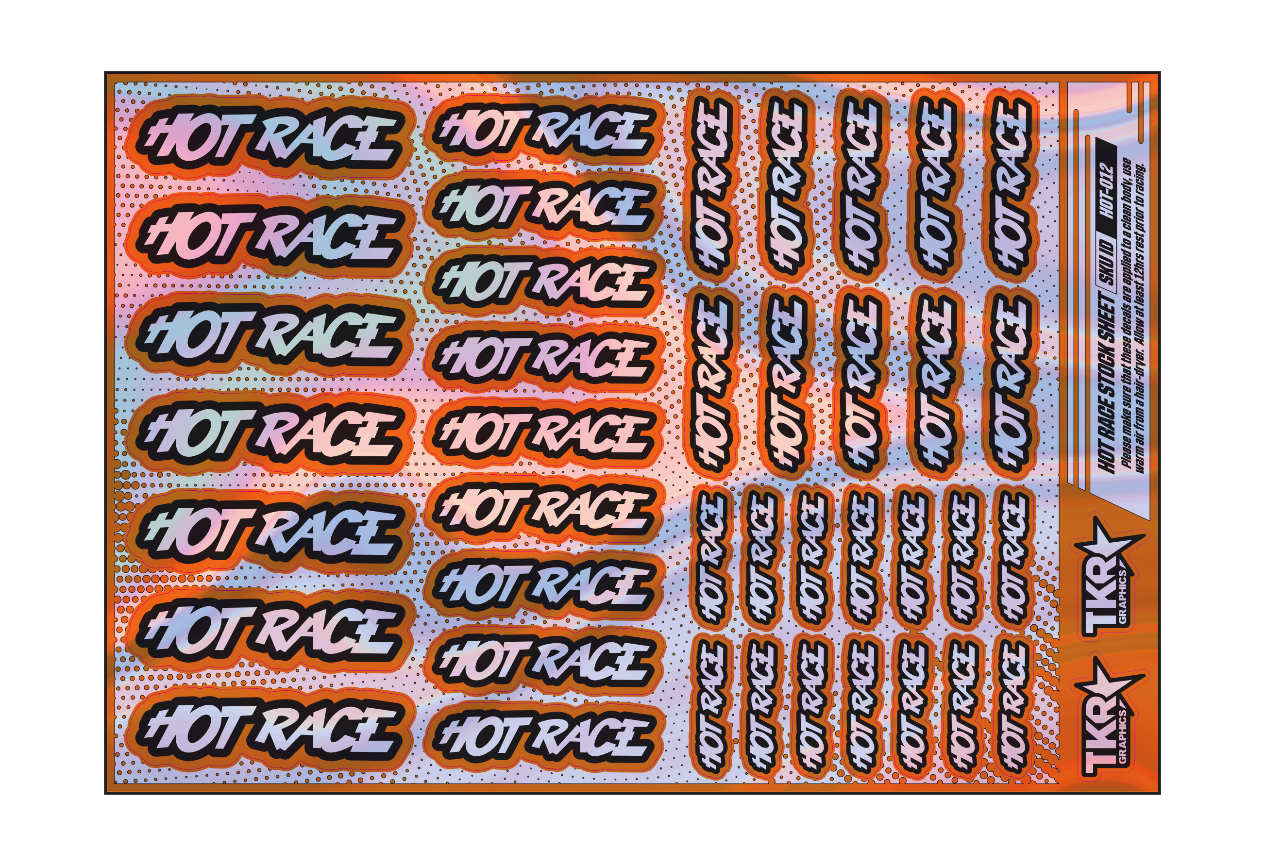 HOLOGRAPHIC HOTRACE A5 STOCK SHEET