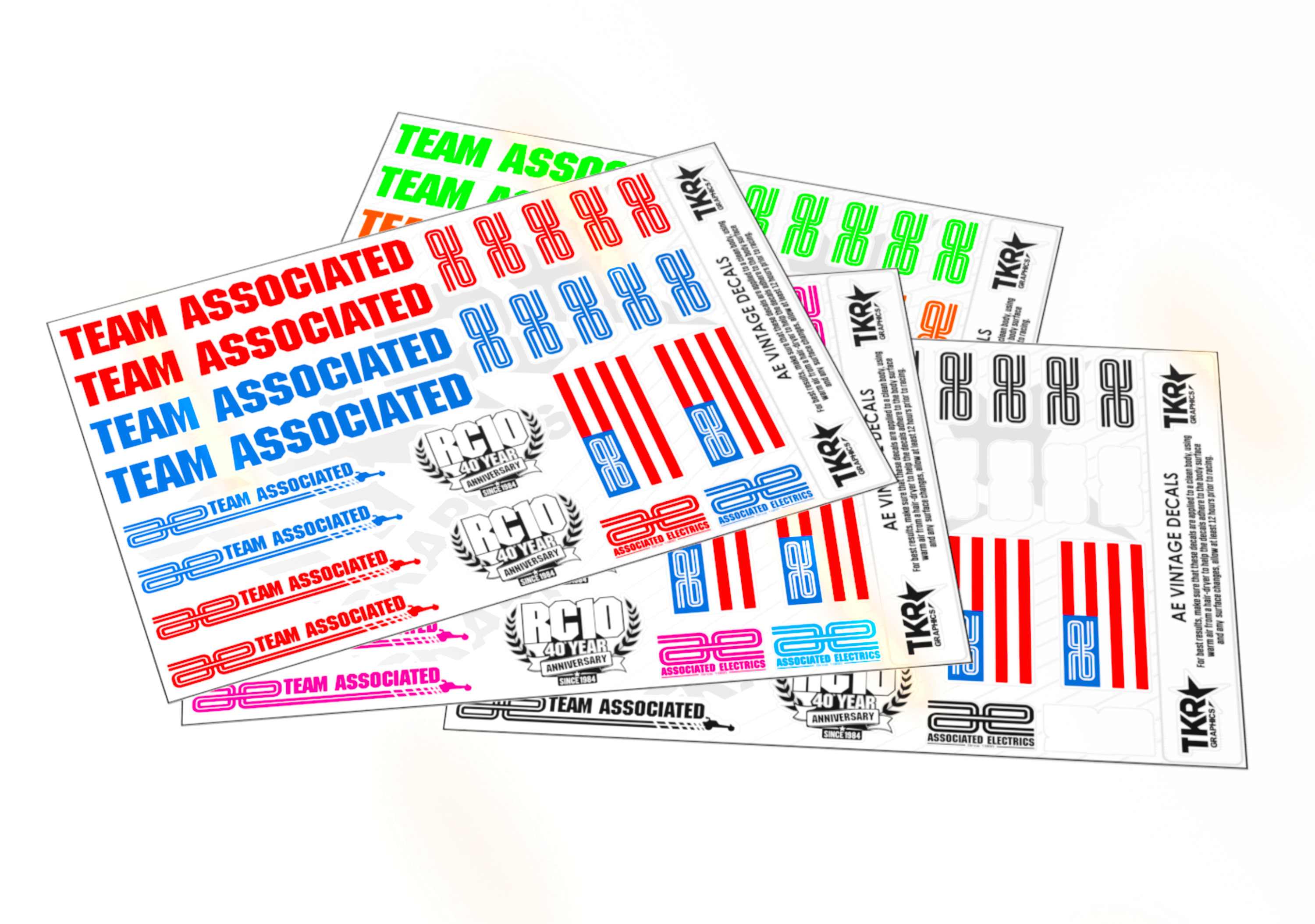 ASSOCIATED ELECTRONICS VINTAGE A5 DECAL SHEET