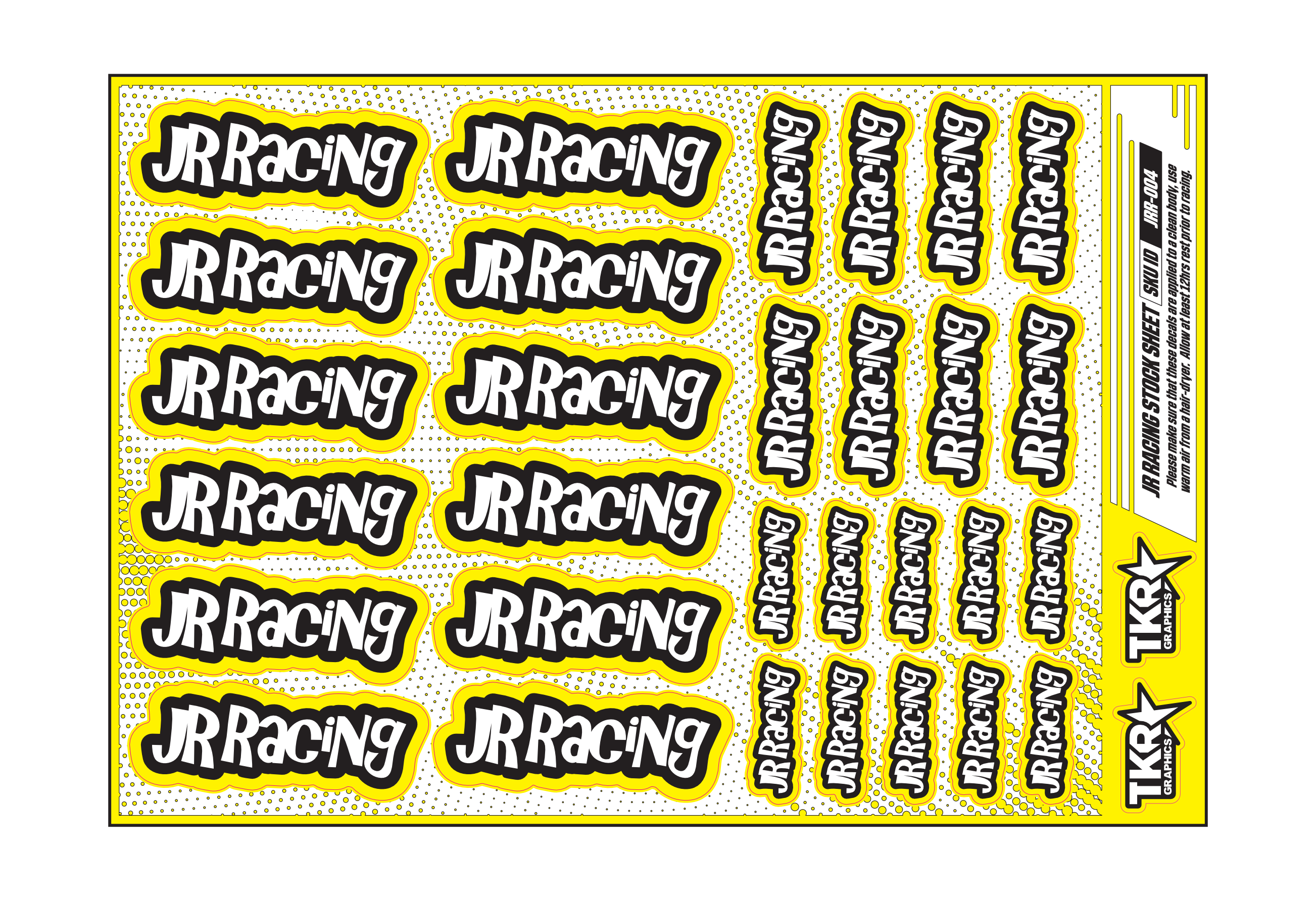 JR RACING A5 STOCK SHEET