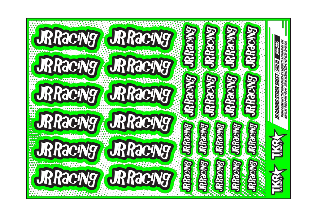 JR RACING A5 STOCK SHEET