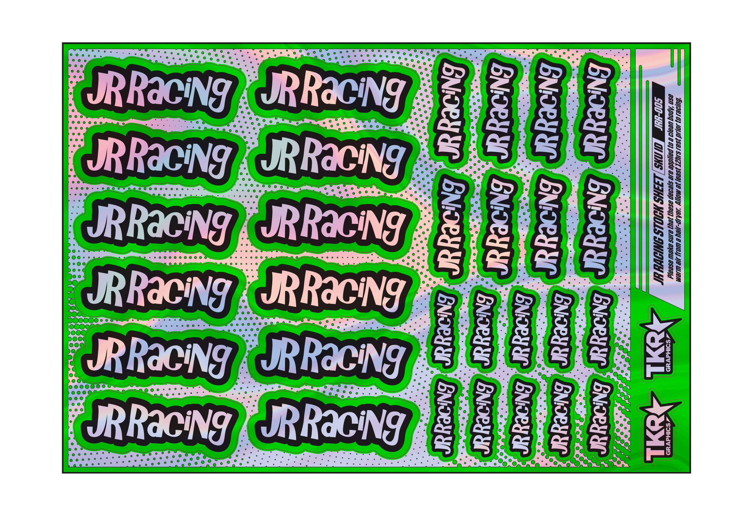 HOLOGRAPHIC JR RACING A5 STOCK SHEET