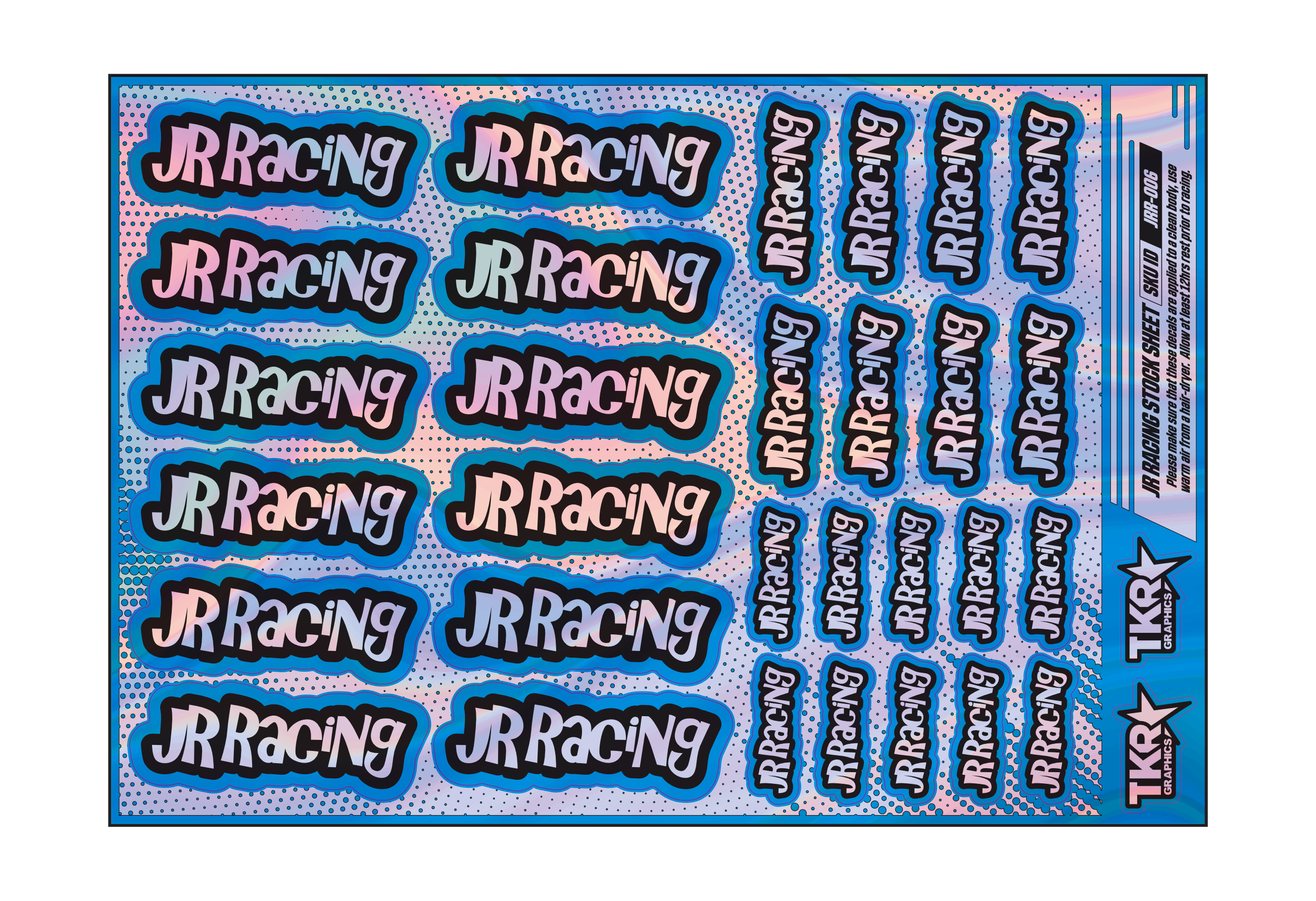 HOLOGRAPHIC JR RACING A5 STOCK SHEET