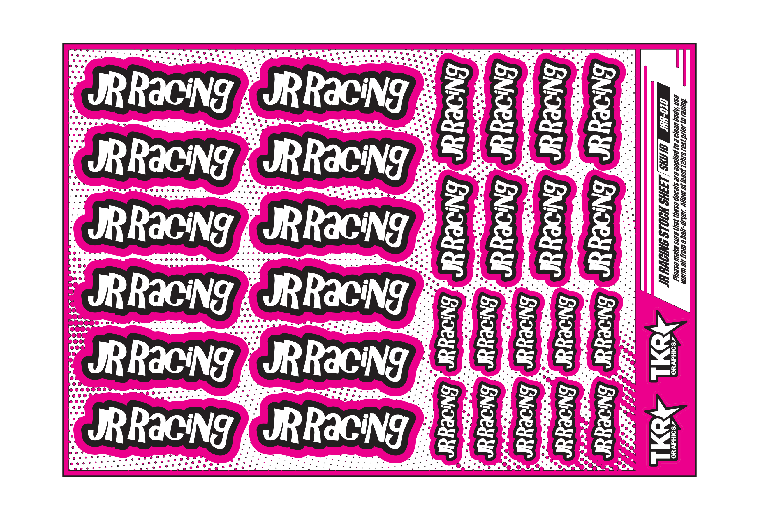JR RACING A5 STOCK SHEET