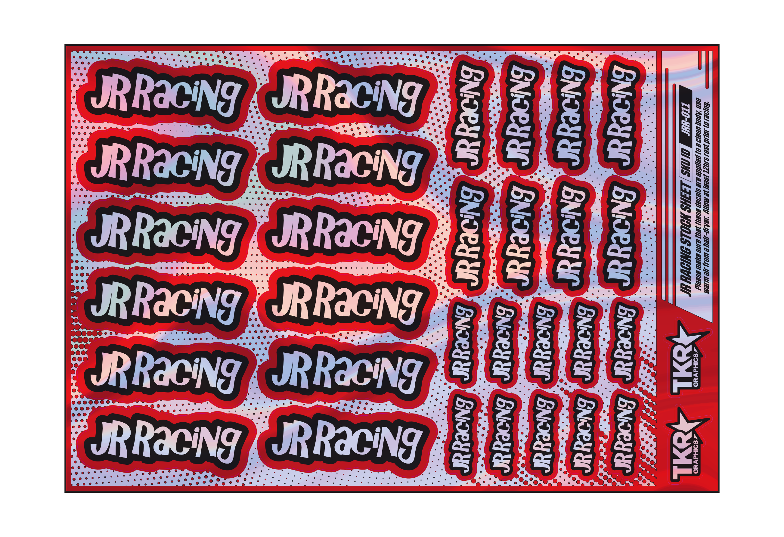 HOLOGRAPHIC JR RACING A5 STOCK SHEET