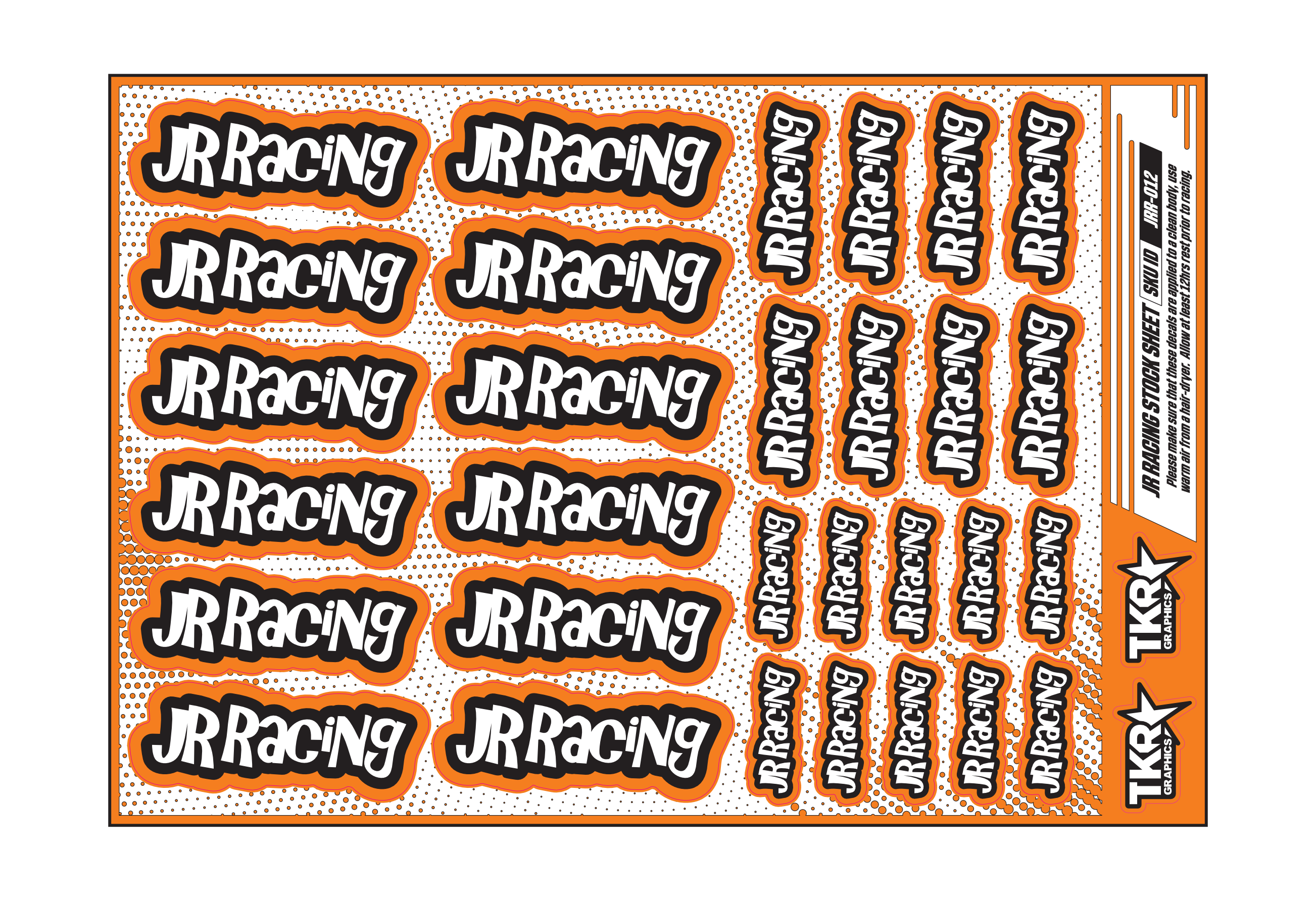 JR RACING A5 STOCK SHEET