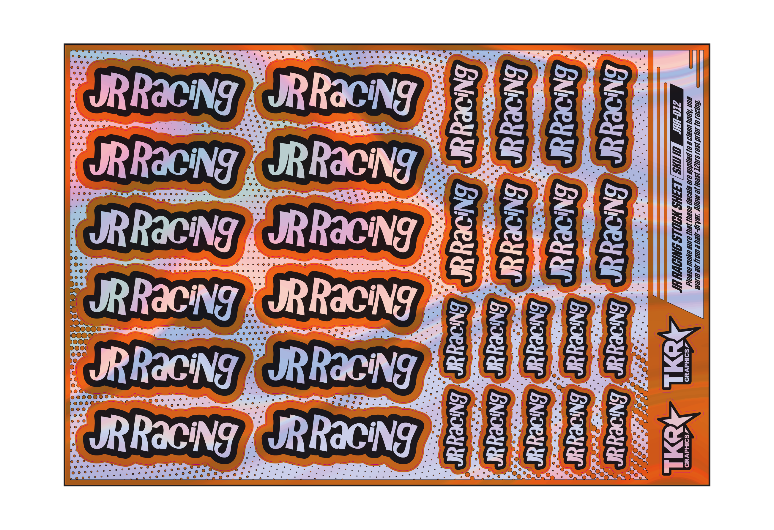 HOLOGRAPHIC JR RACING A5 STOCK SHEET