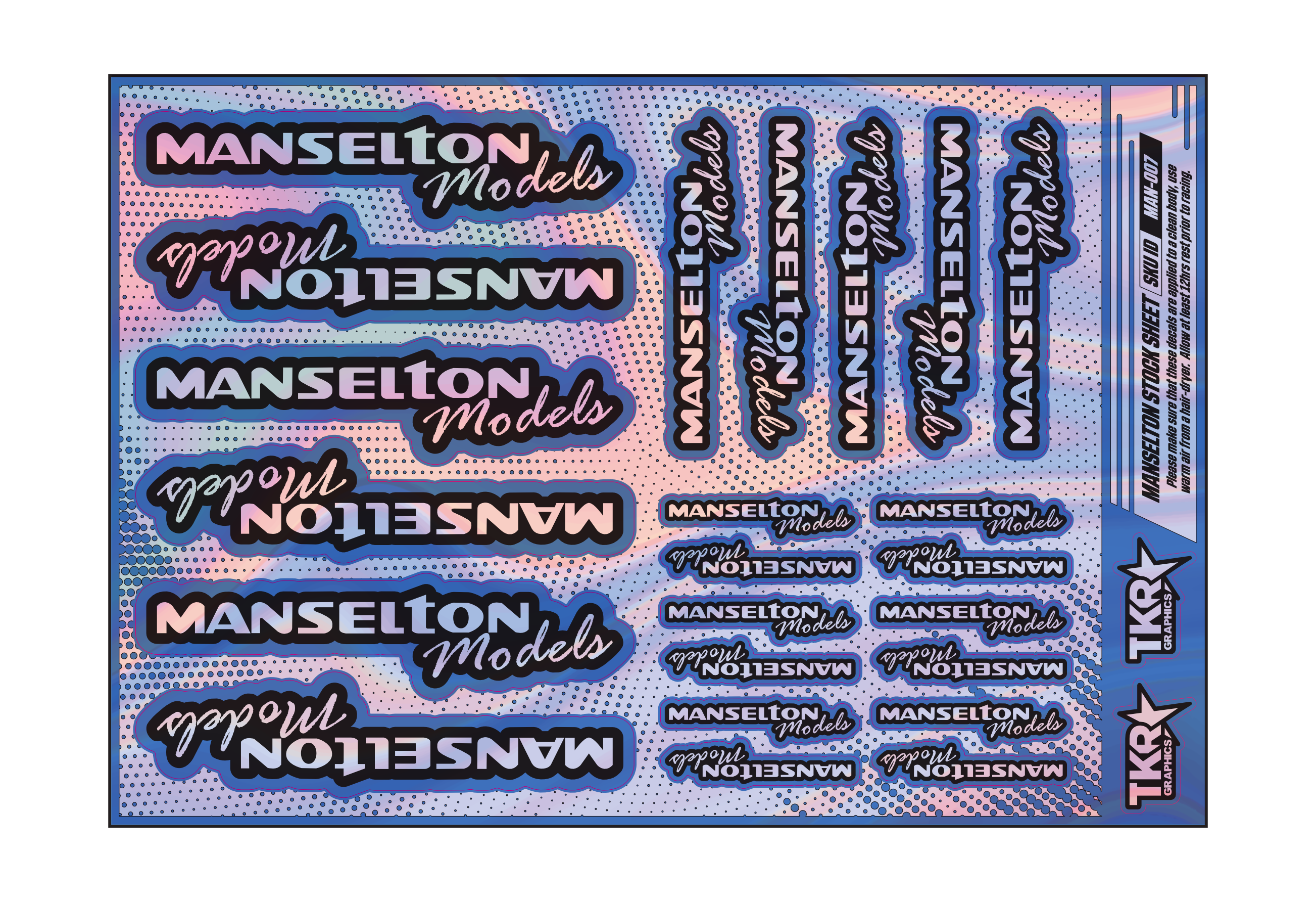 HOLOGRAPHIC MANSELTON MODELS A5 STOCK SHEET
