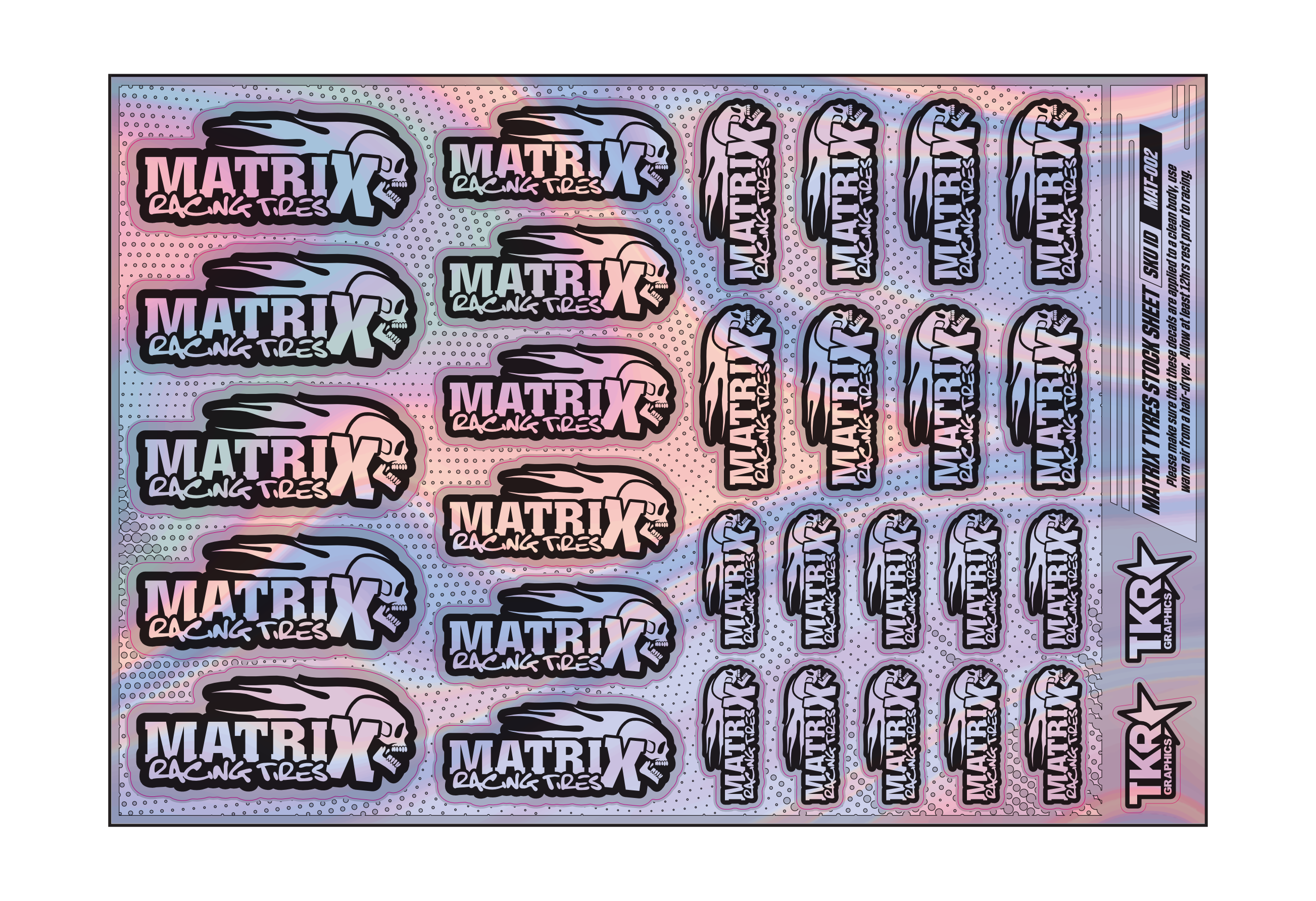 HOLOGRAPHIC MATRIX TYRES A5 STOCK SHEET