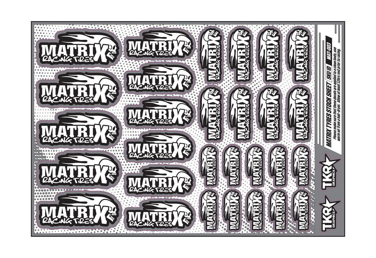 MATRIX TYRES A5 STOCK SHEET